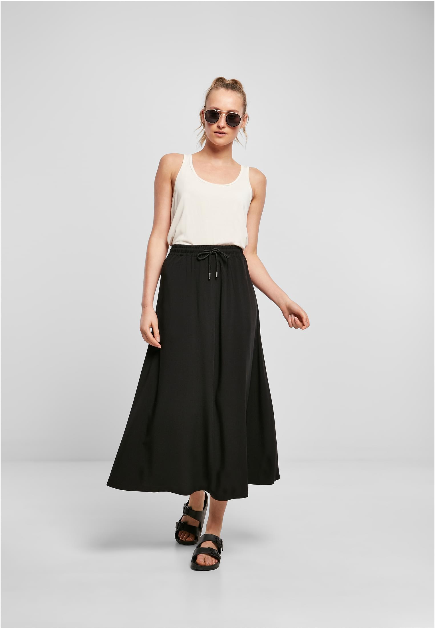 Ladies Viscose Midi Skirt | black