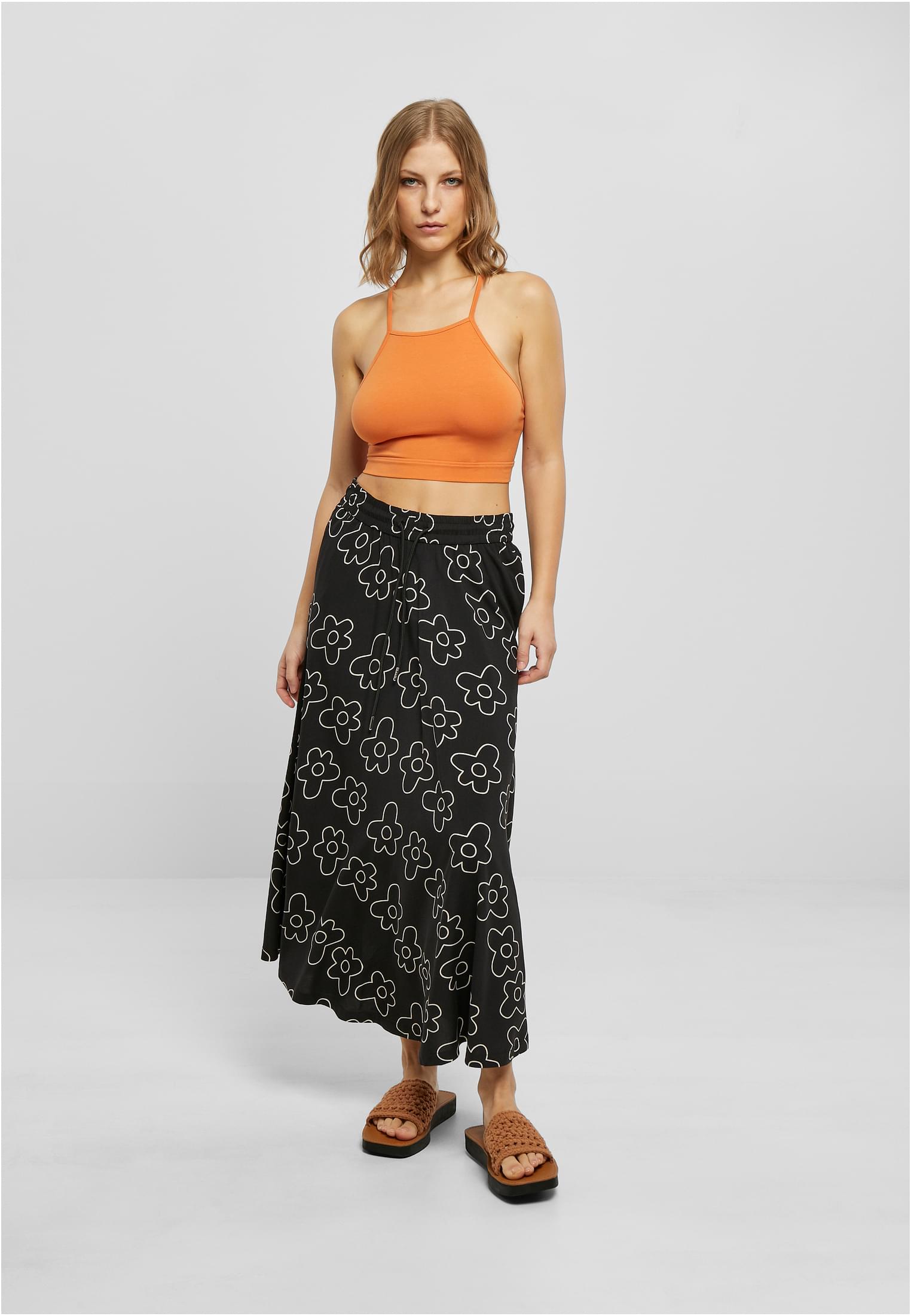 Ladies Viscose Midi Skirt | blackflower