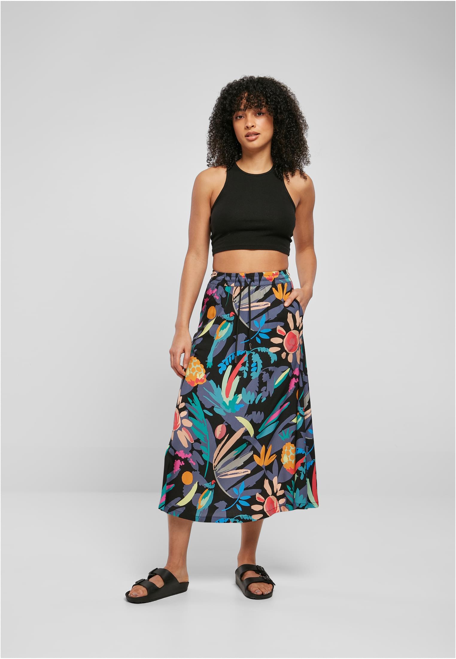 Ladies Viscose Midi Skirt | blackfruity