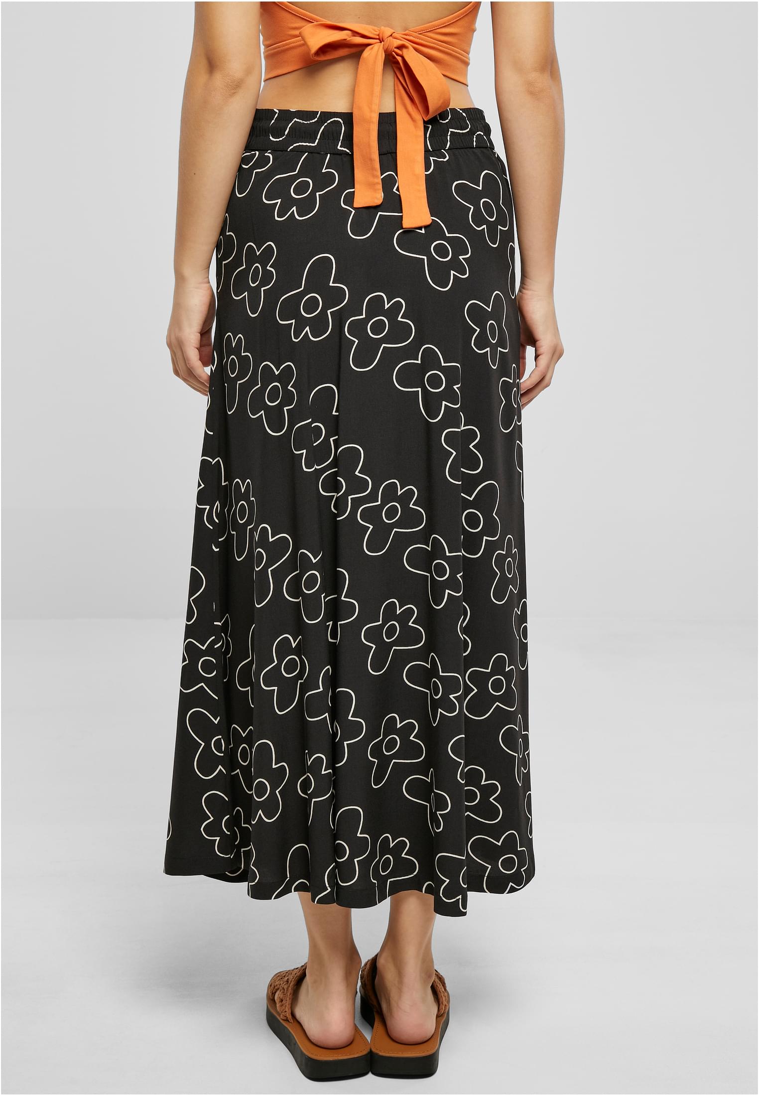 Ladies Viscose Midi Skirt | blackflower