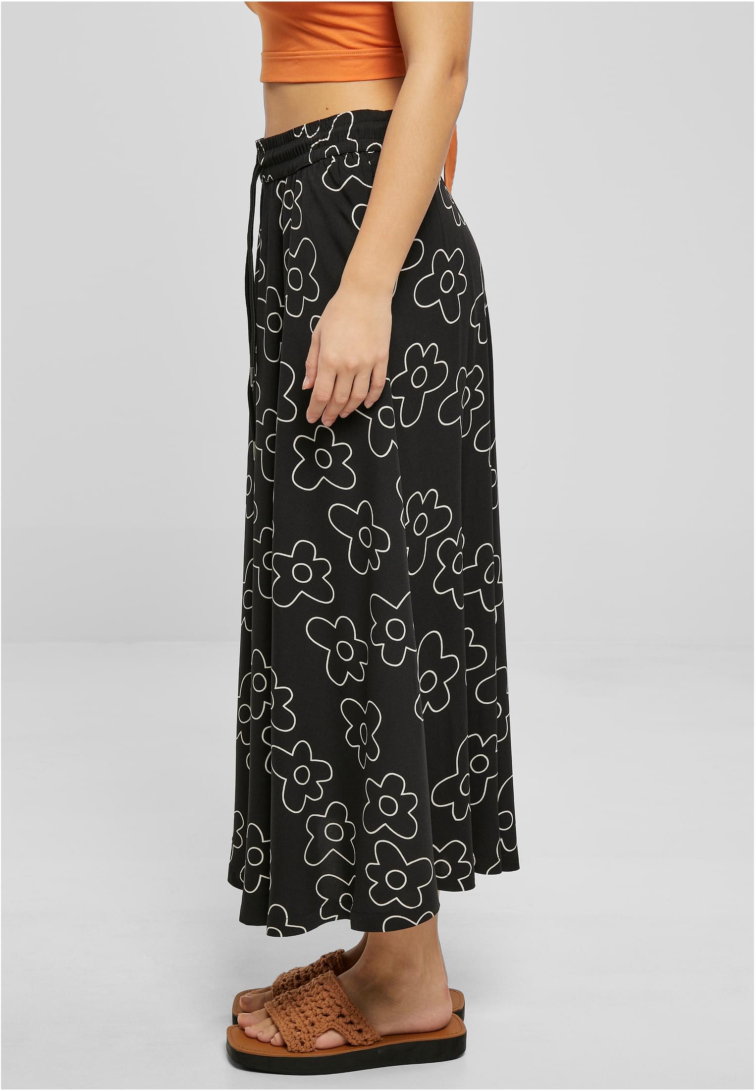 Ladies Viscose Midi Skirt | blackflower