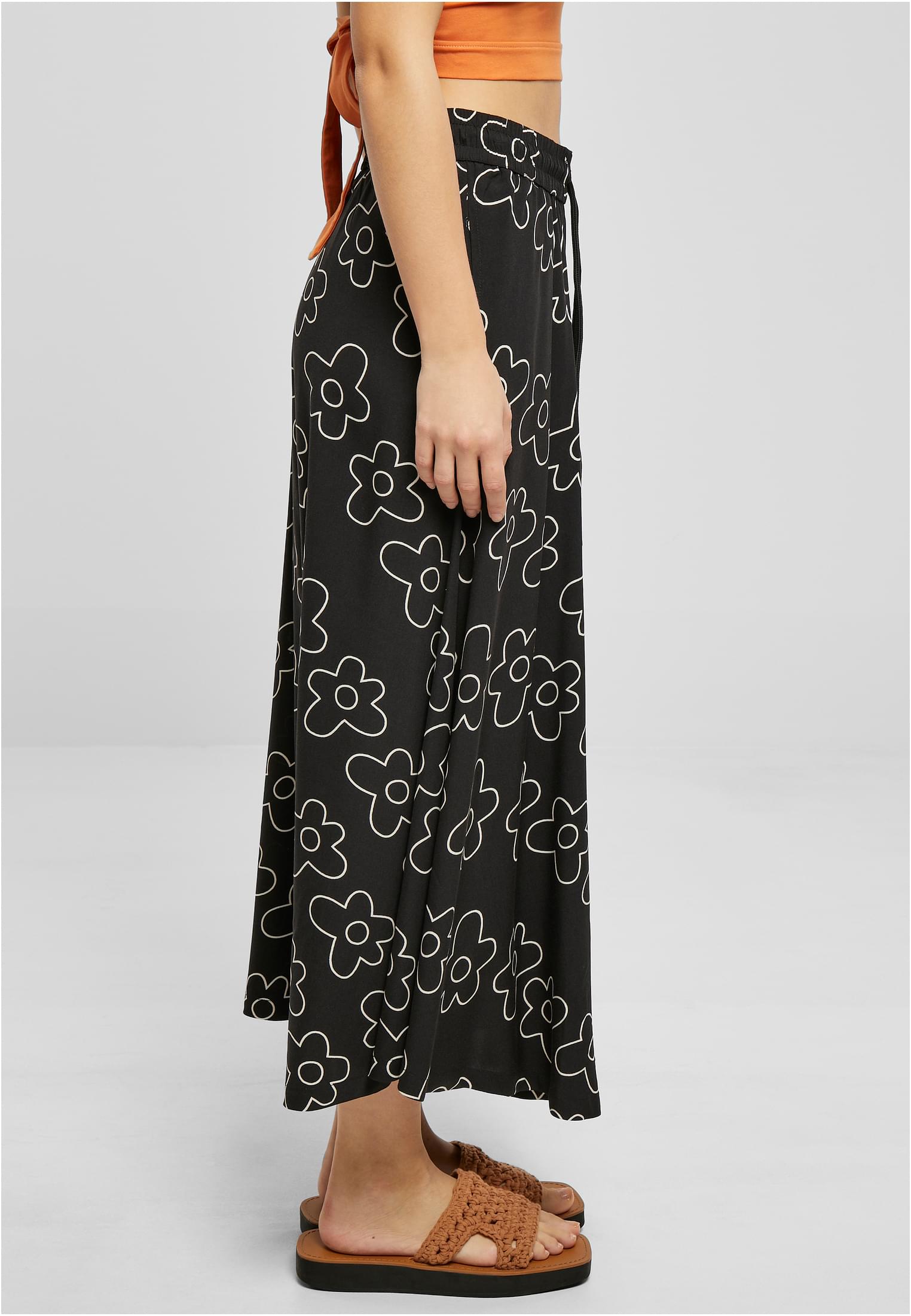 Ladies Viscose Midi Skirt | blackflower