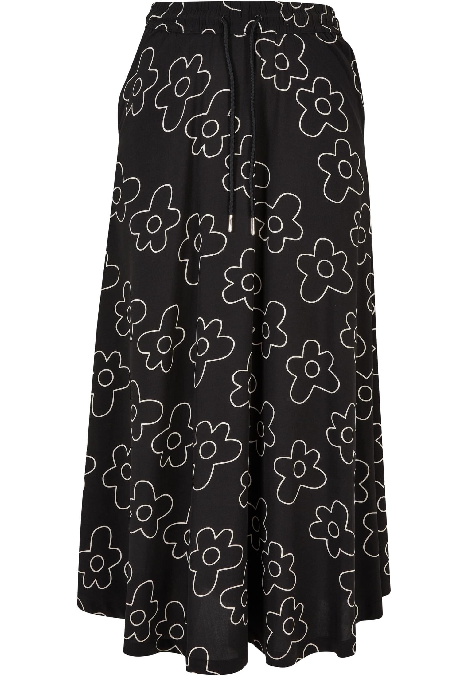 Ladies Viscose Midi Skirt | blackflower