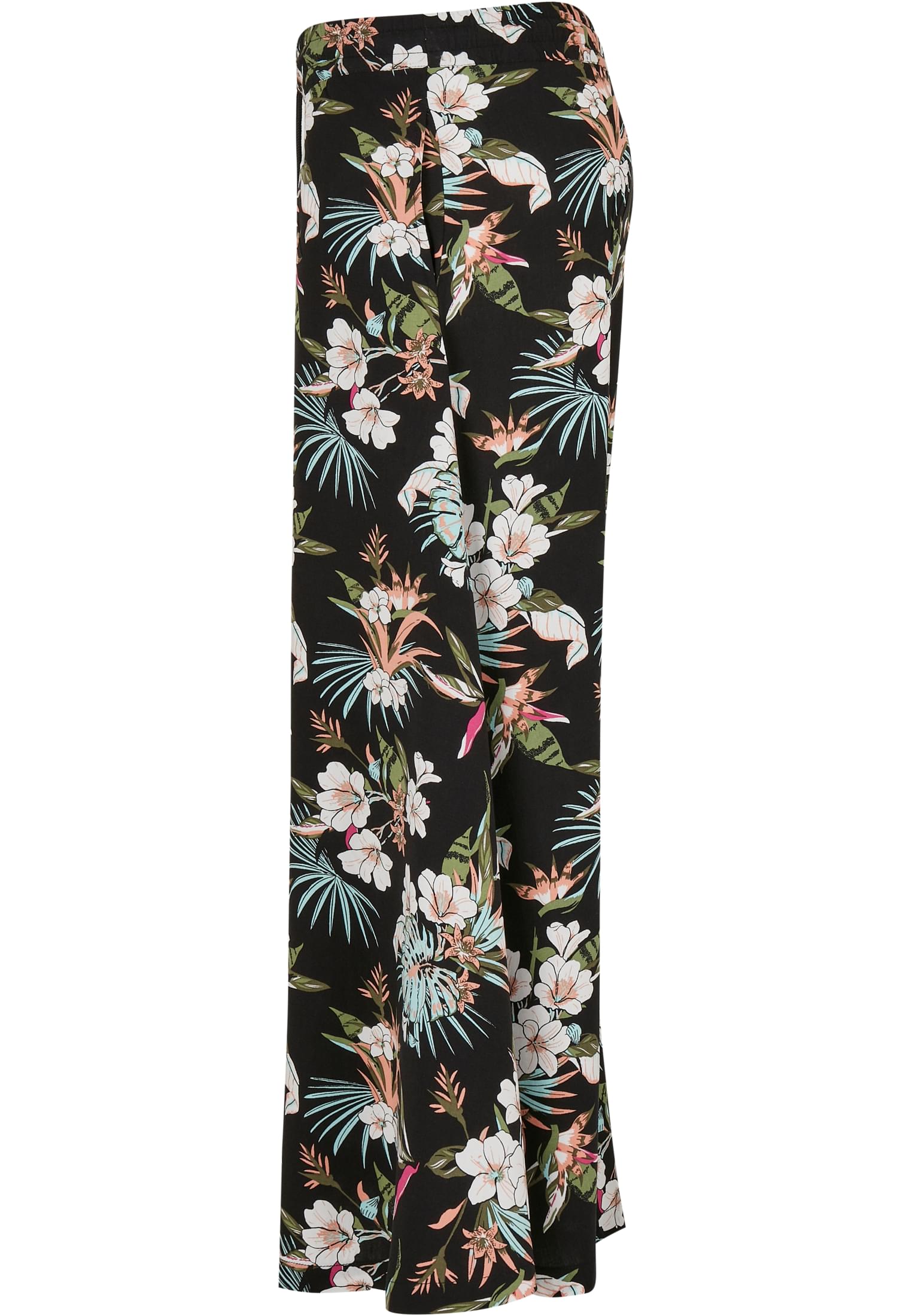 Ladies Viscose Midi Skirt | black tropical