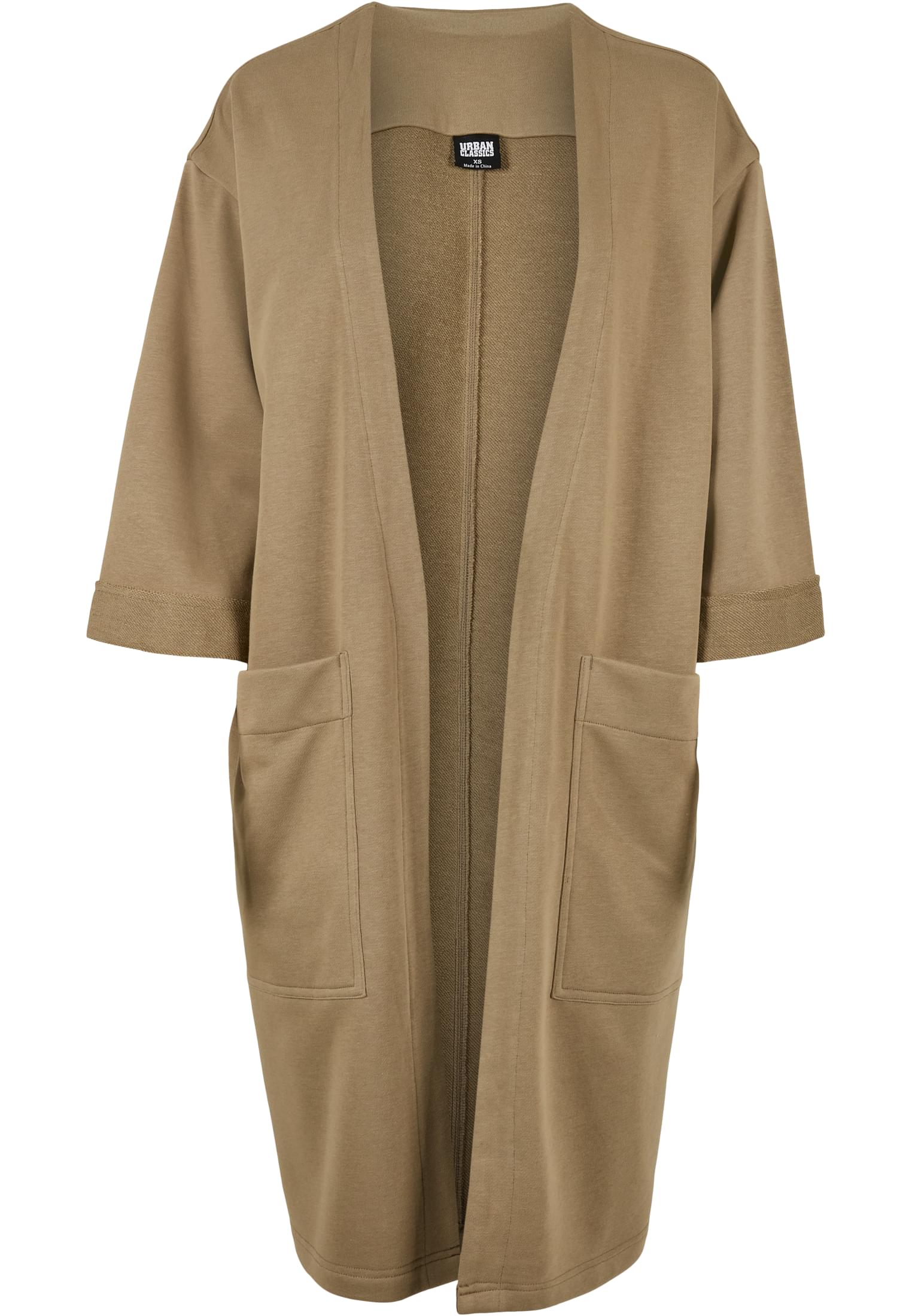 Ladies Oversized Terry Cardigan | khaki