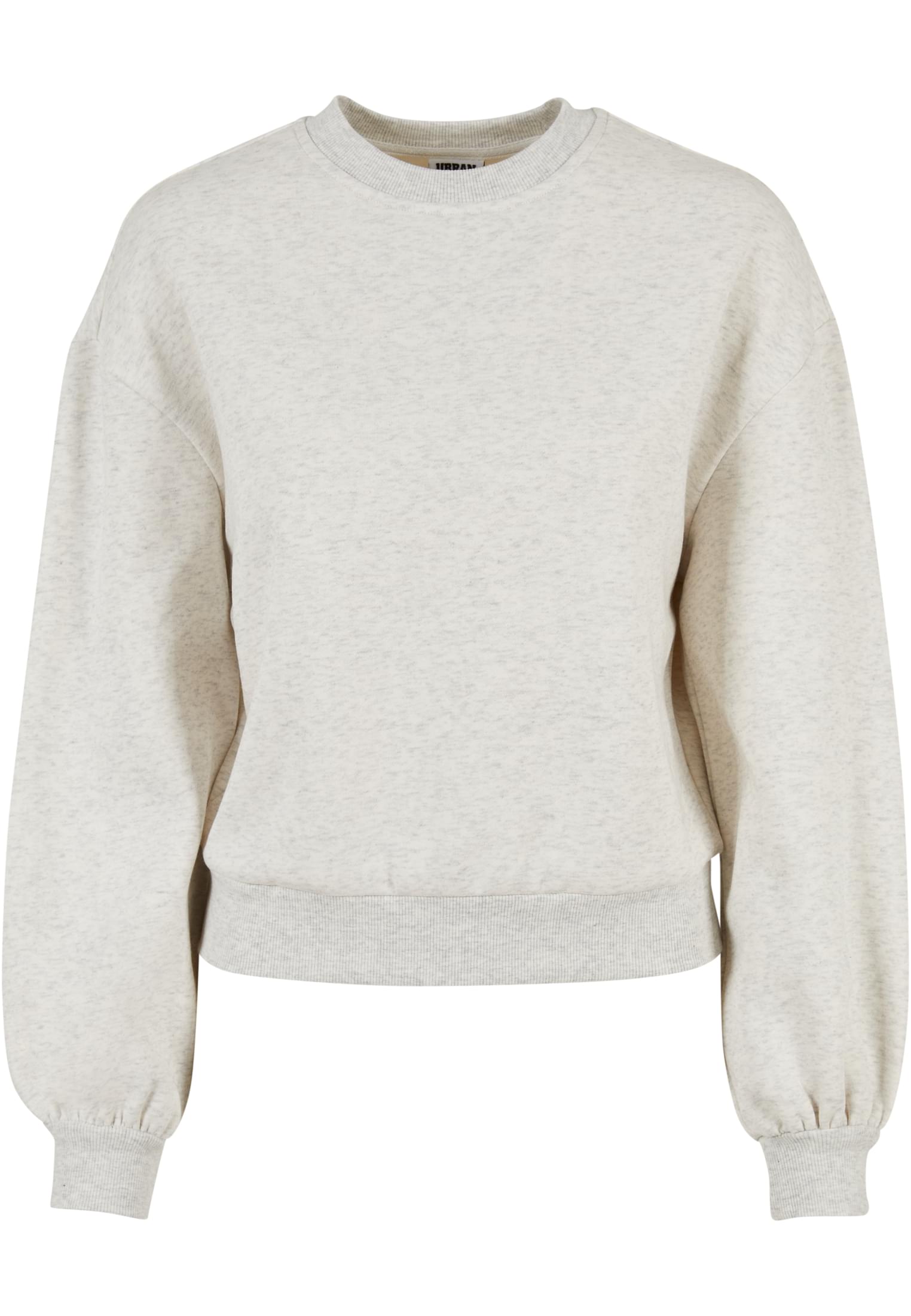 Ladies Oversized Color Melange Crewneck | lightgrey