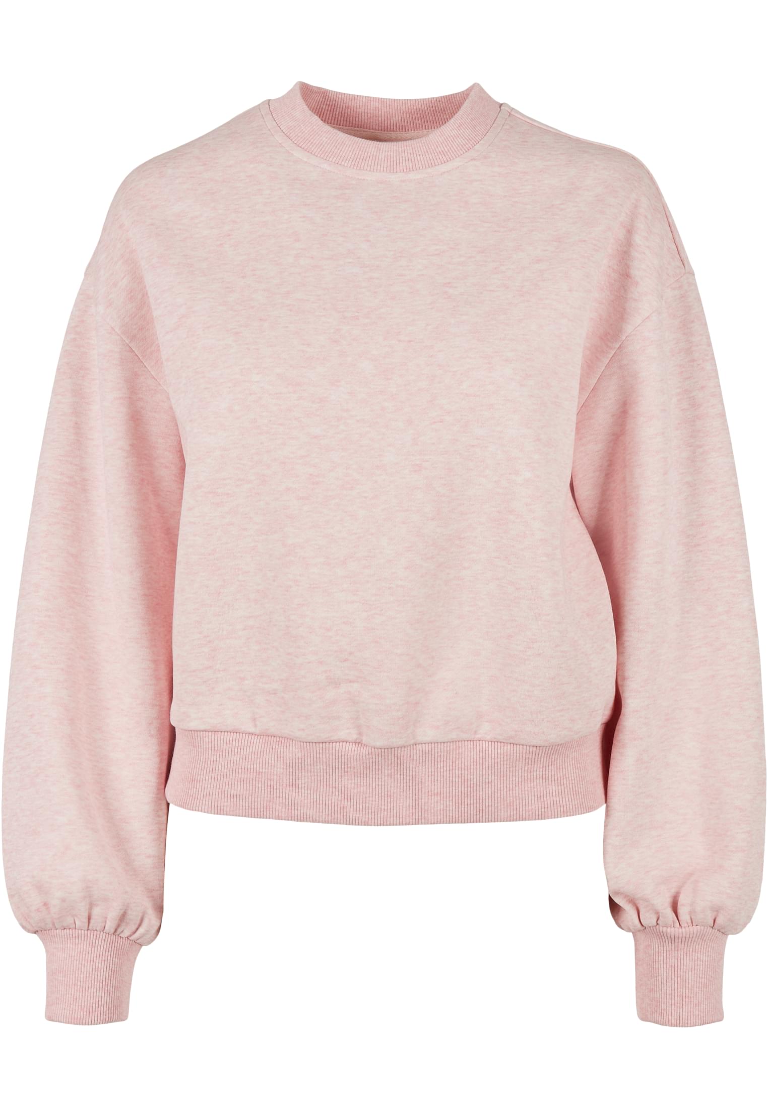 Ladies Oversized Color Melange Crewneck | pink melange