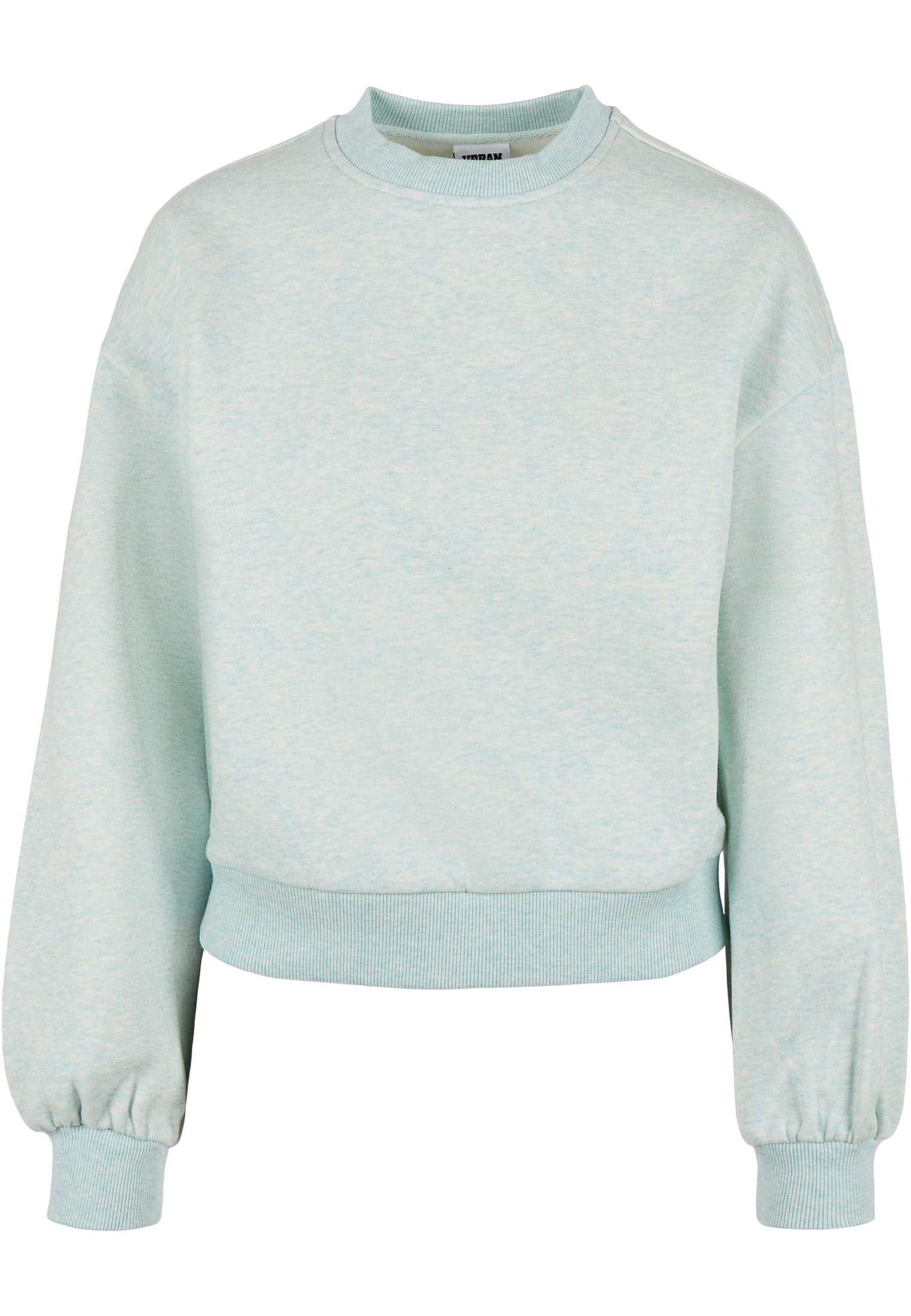 Ladies Oversized Color Melange Crewneck | aqua melange