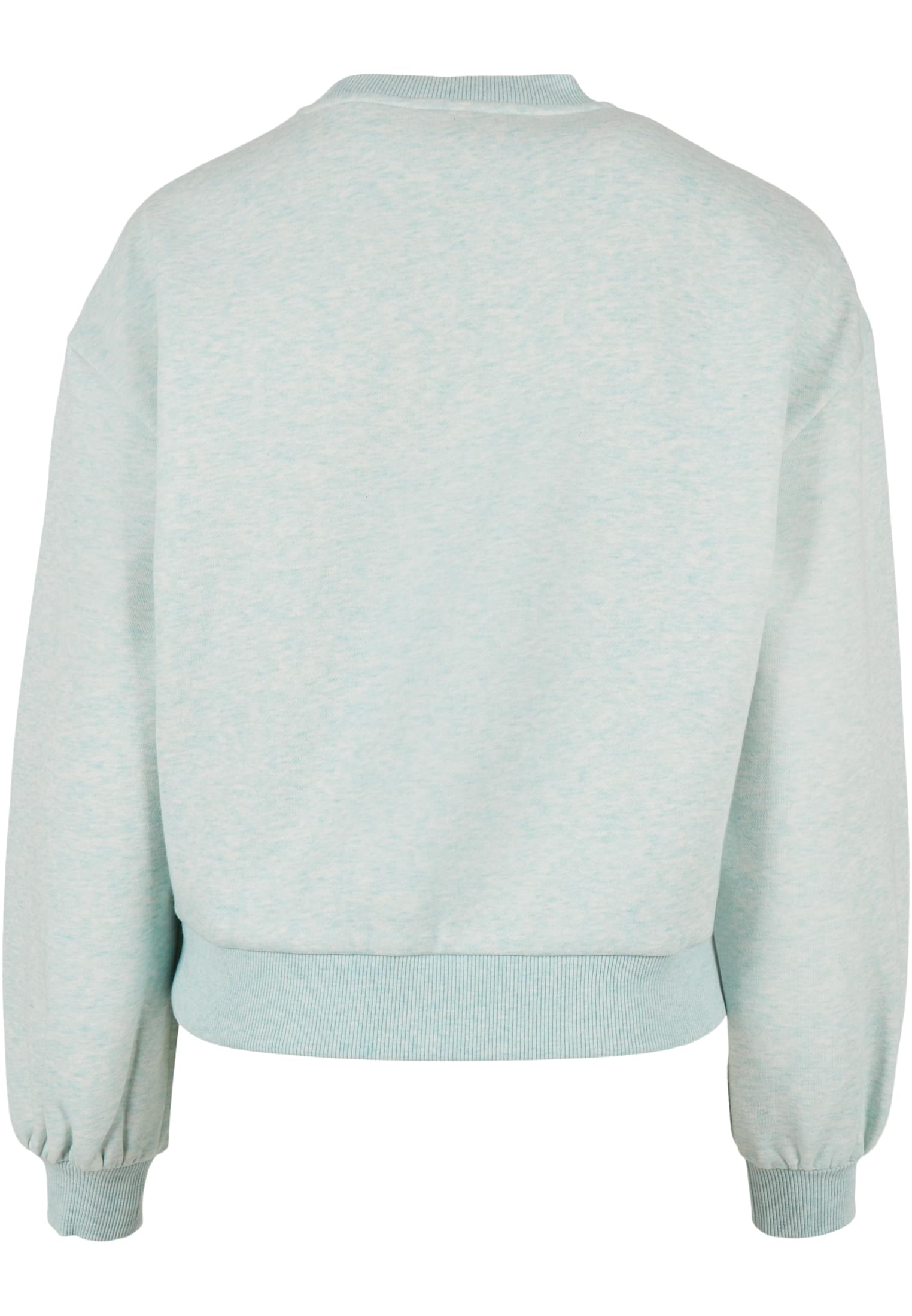 Ladies Oversized Color Melange Crewneck | aqua melange