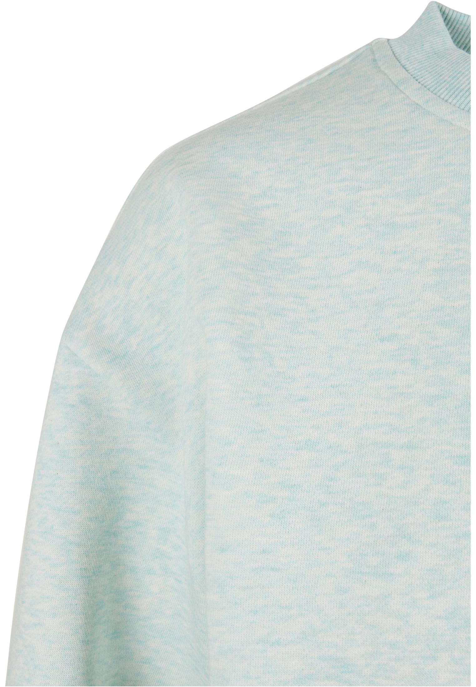 Ladies Oversized Color Melange Crewneck | aqua melange