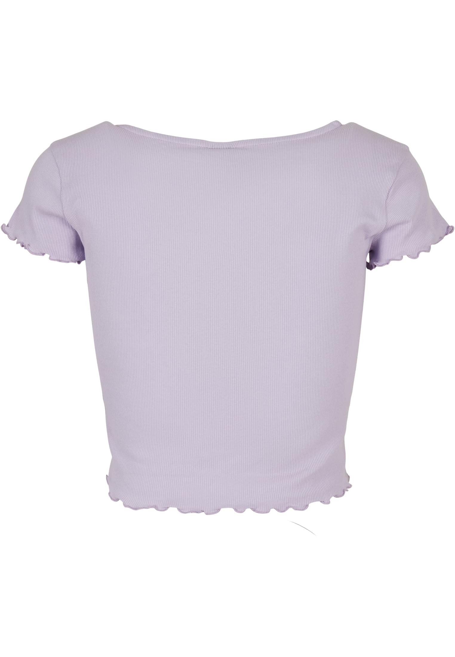 Ladies Cropped Button Up Rib Tee | lilac