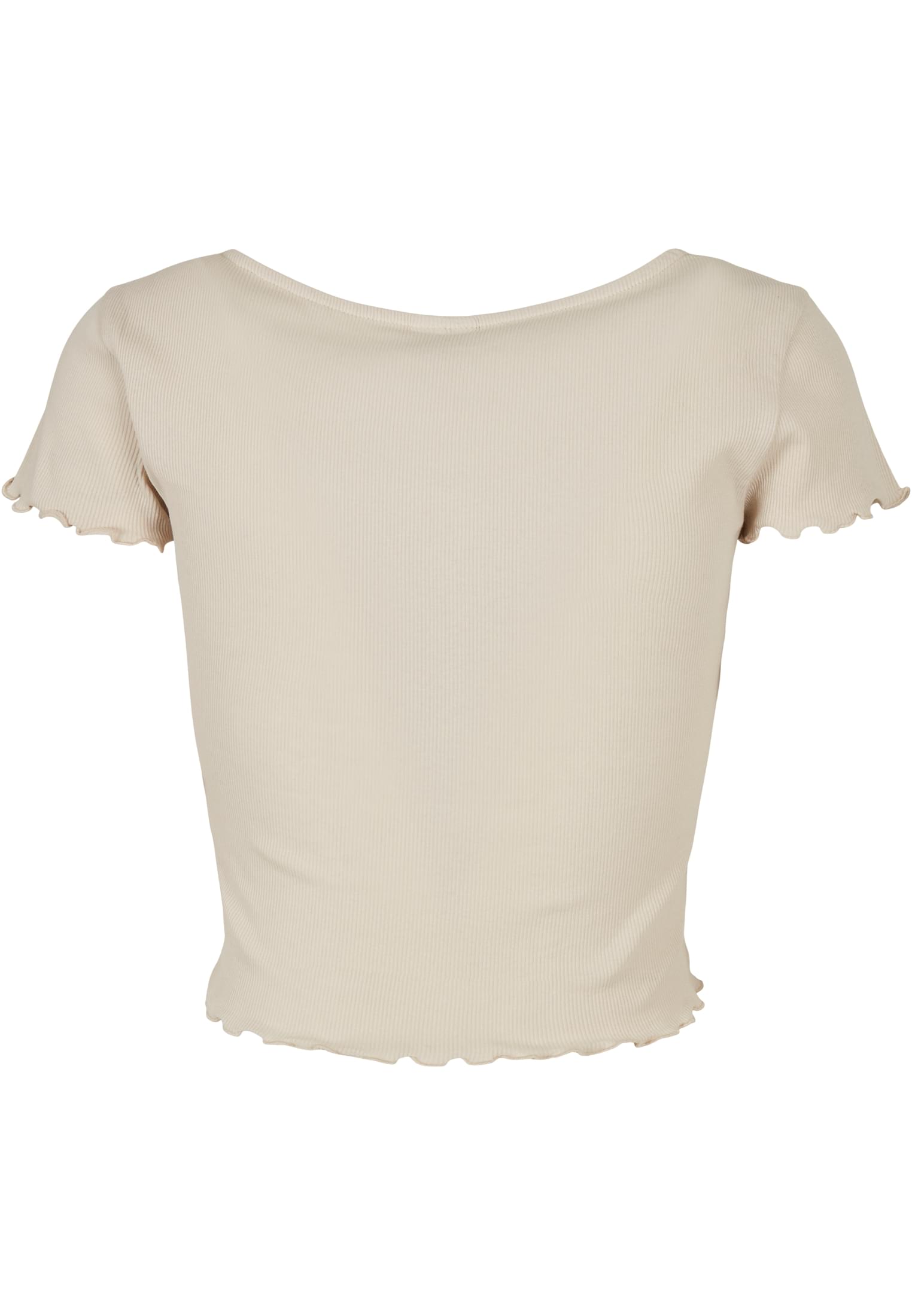 Ladies Cropped Button Up Rib Tee | softseagrass