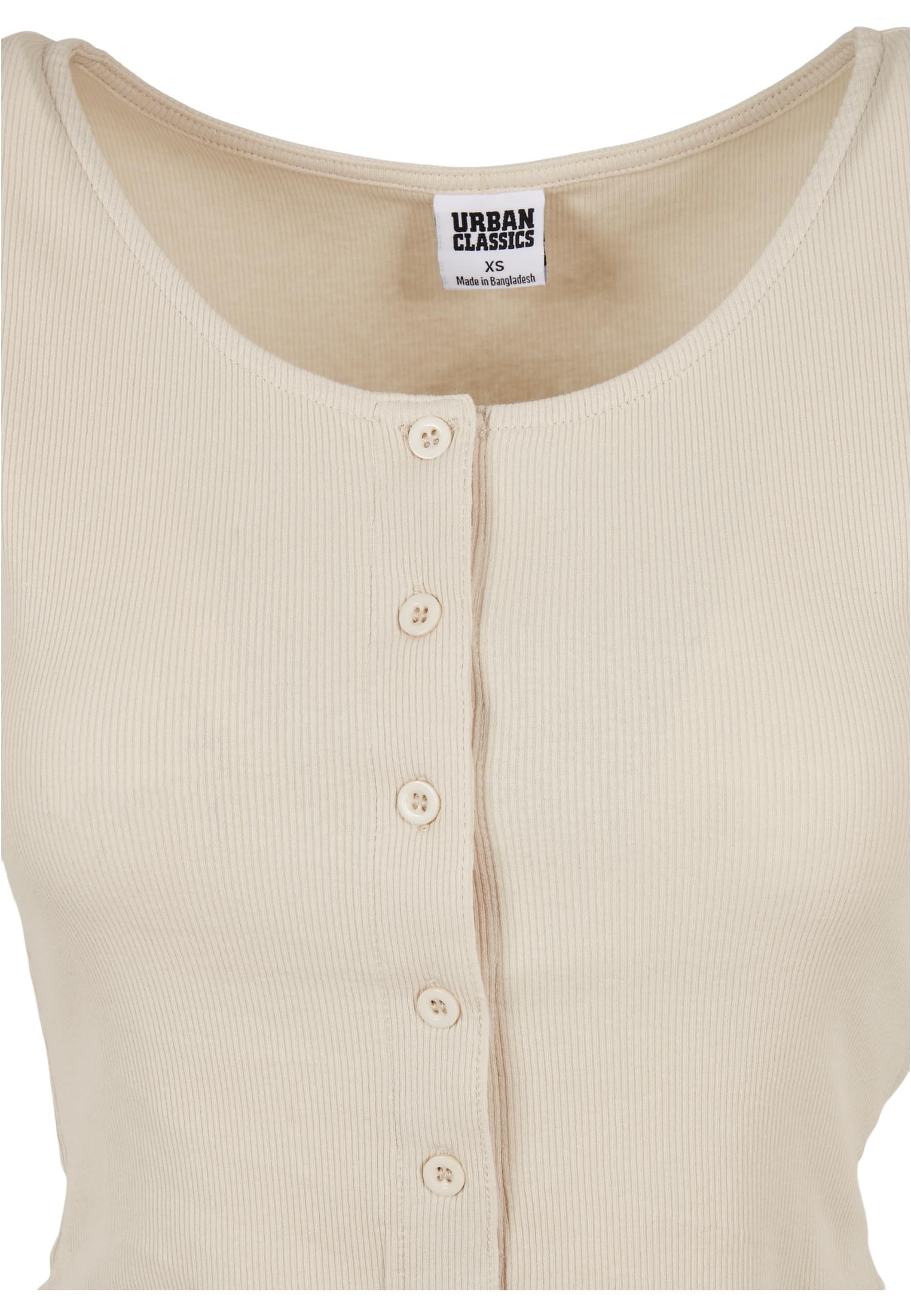 Ladies Cropped Button Up Rib Tee | softseagrass