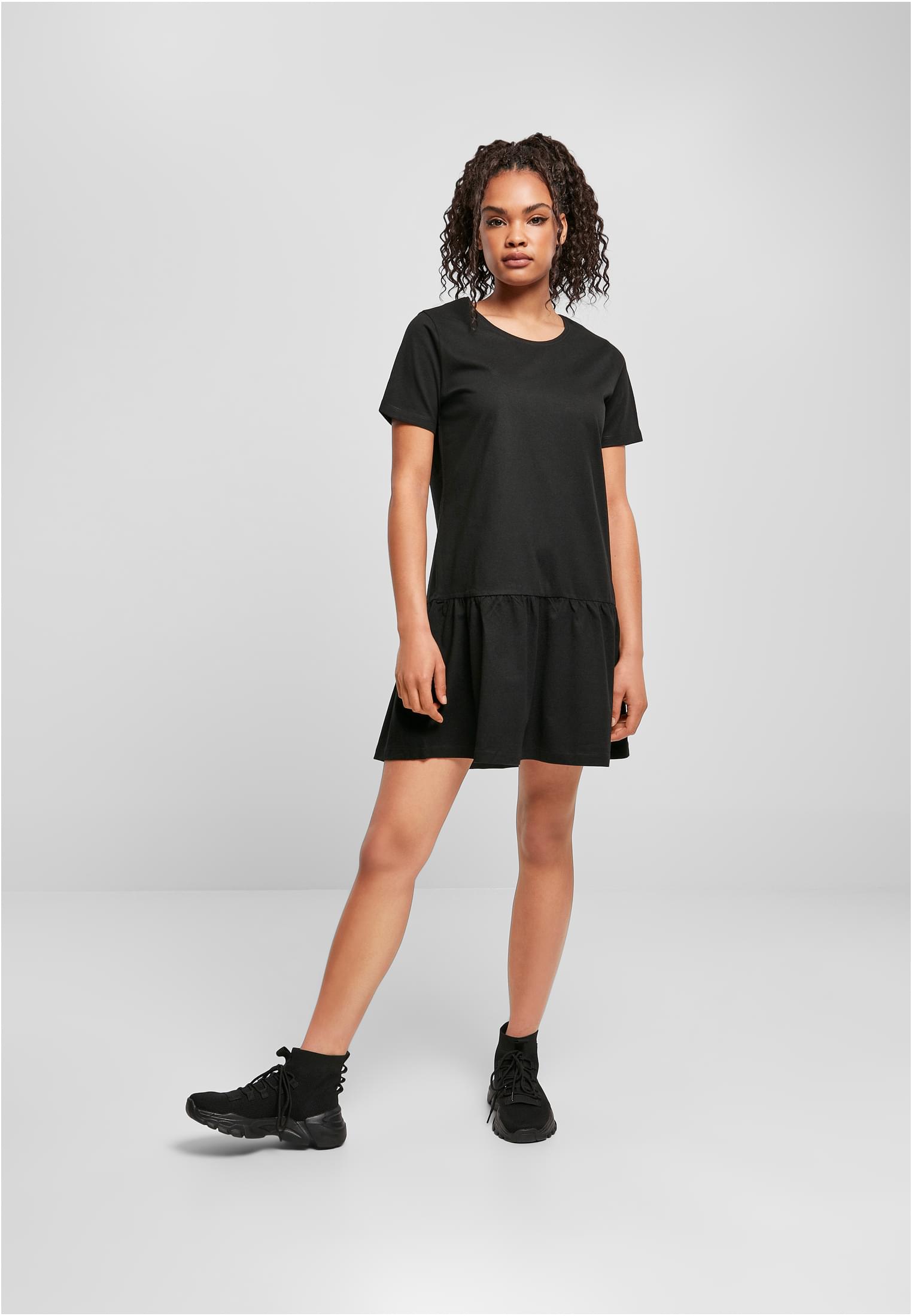 Ladies Valance Tee Dress | black