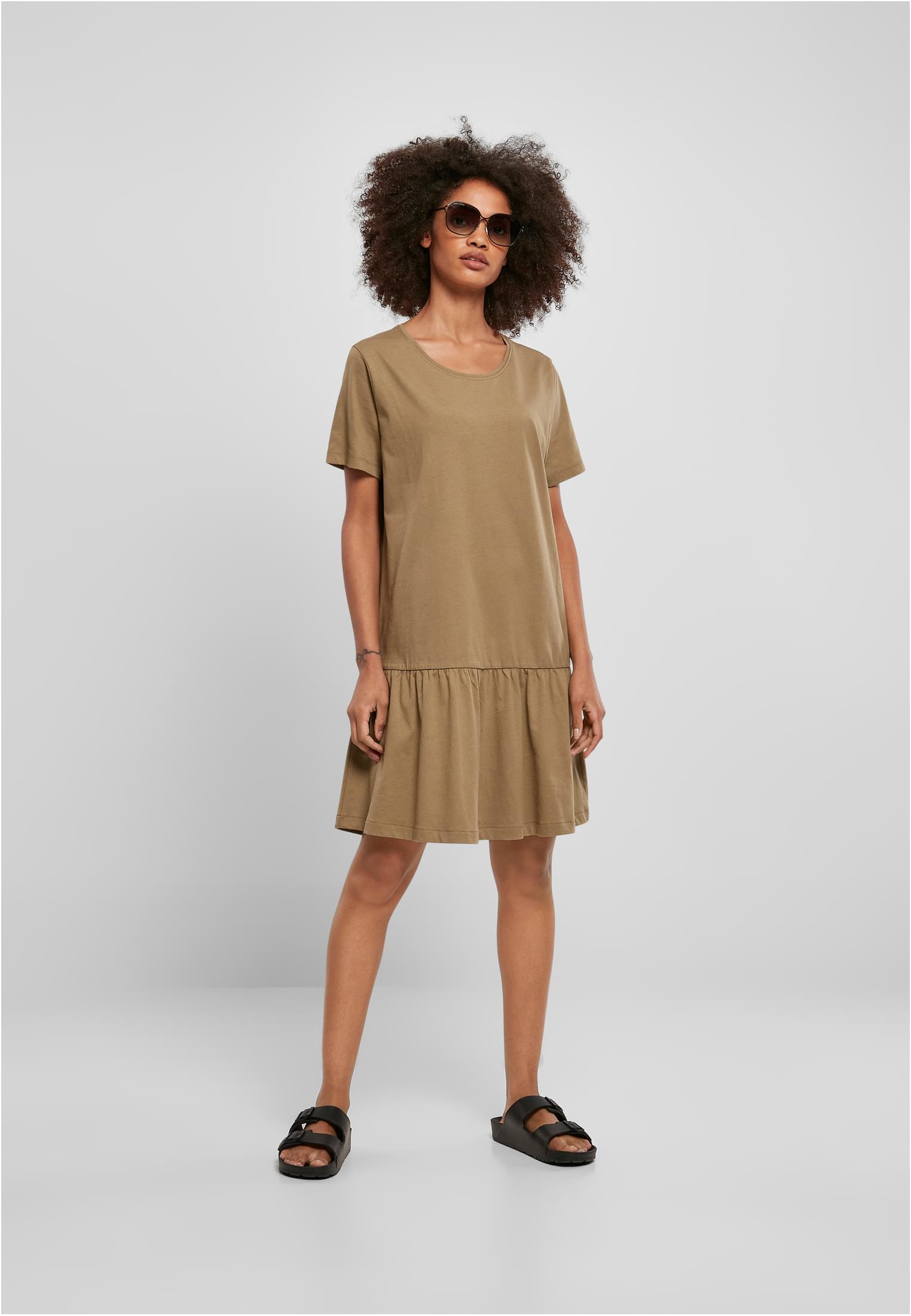 Ladies Valance Tee Dress | khaki