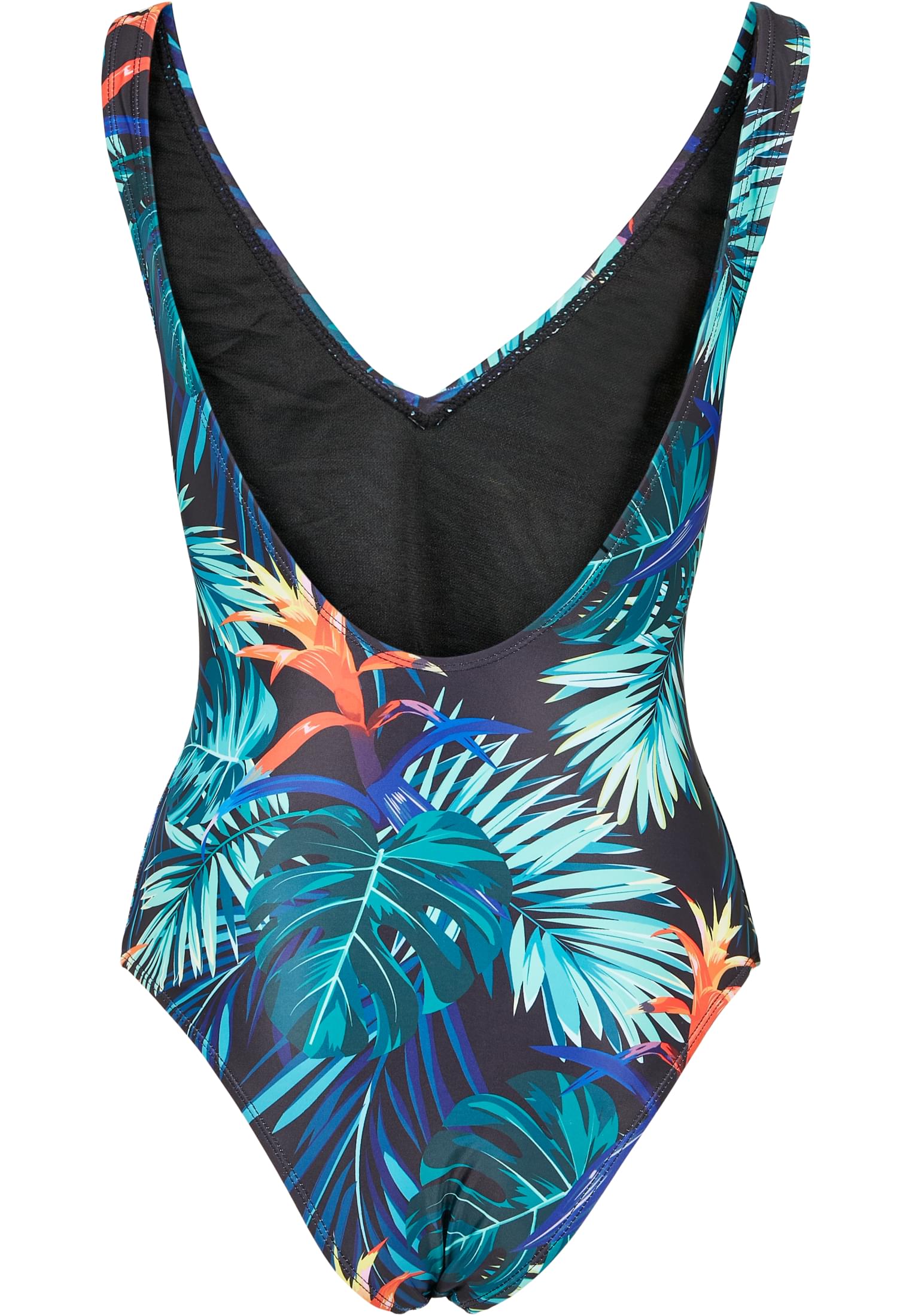 Ladies High Leg Pattern Swimsuit | vriesea black