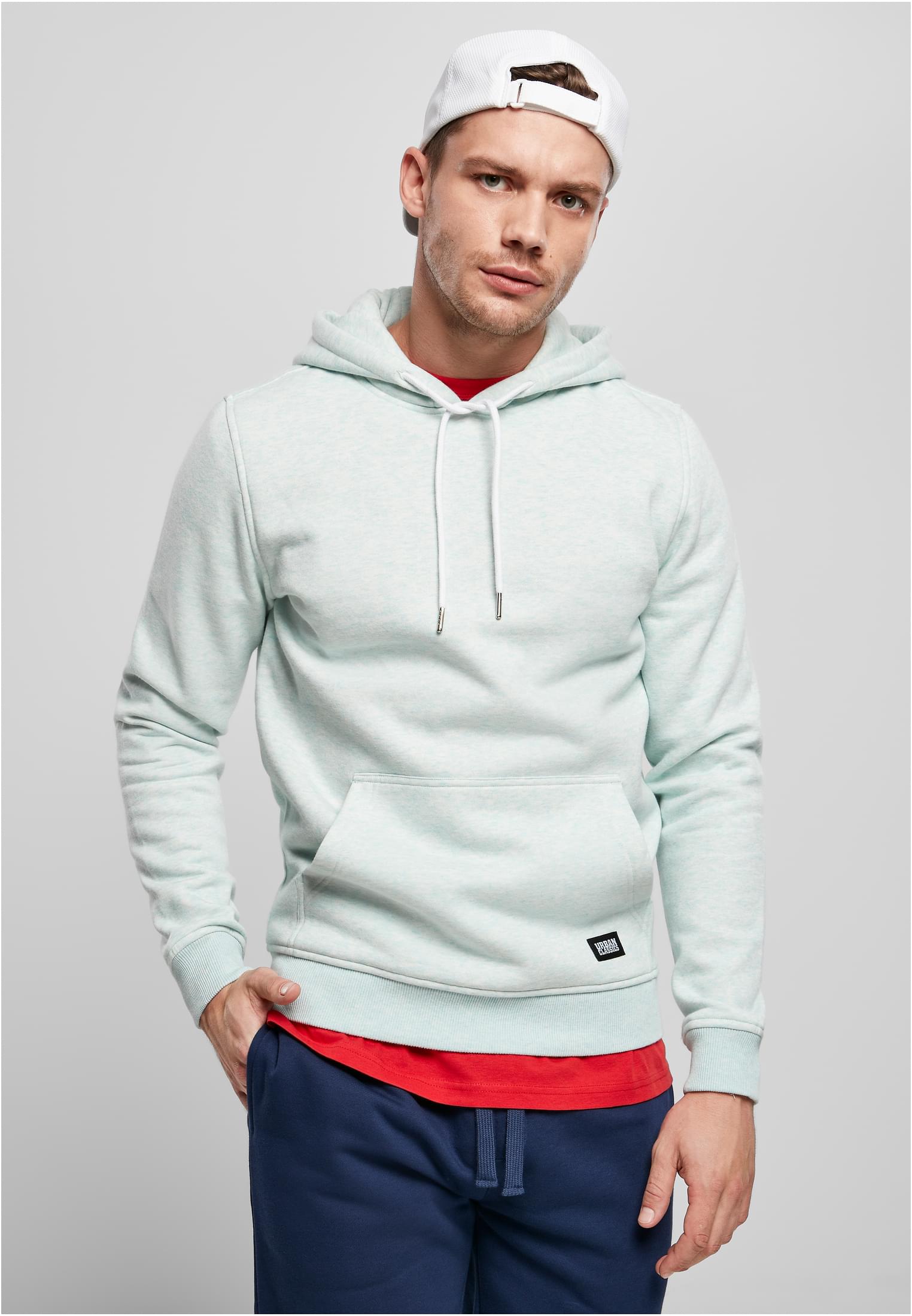 Basic Melange Hoody | aqua melange