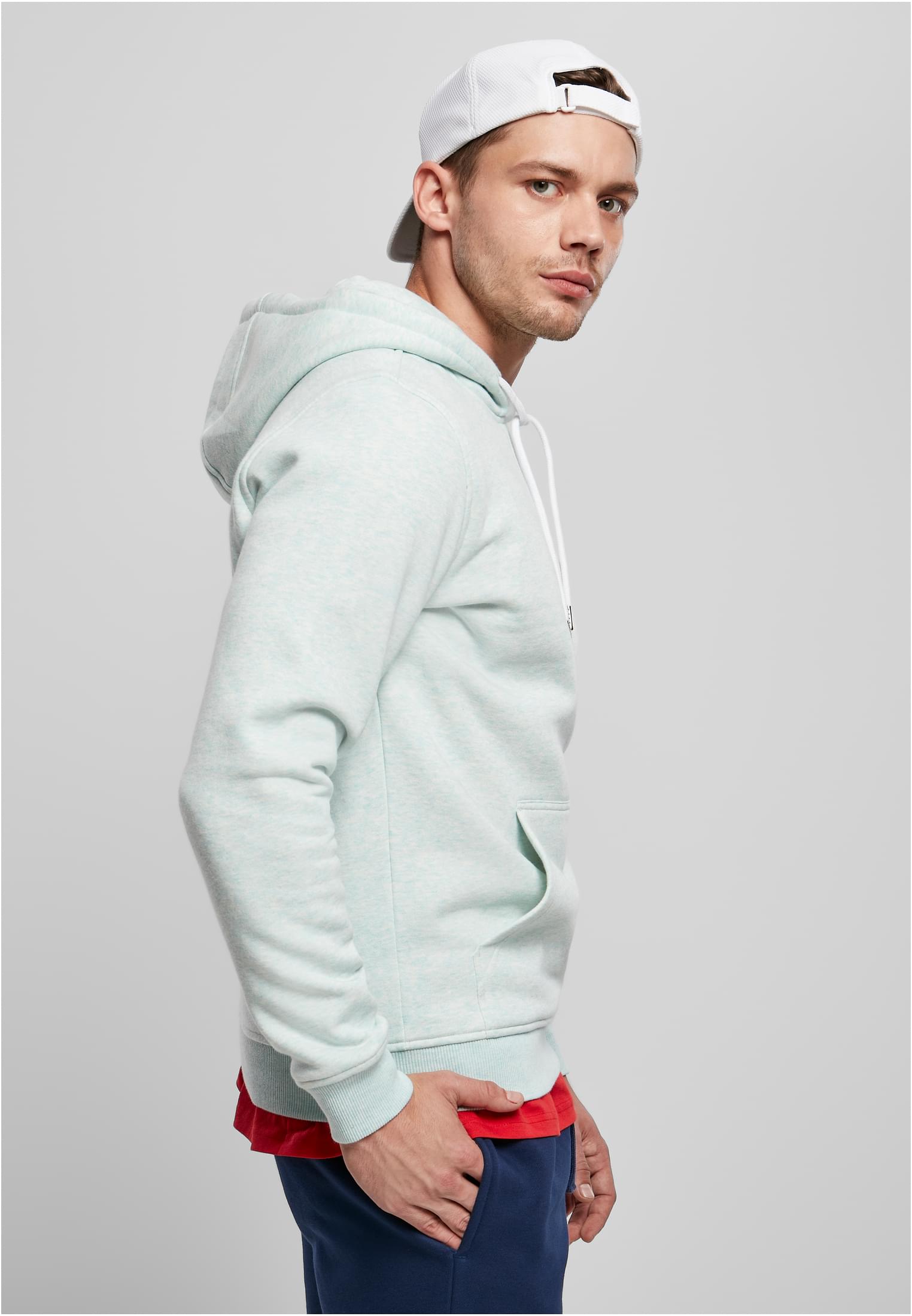 Basic Melange Hoody | aqua melange