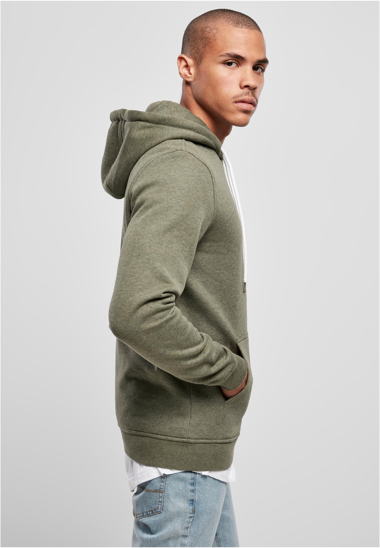 Basic Melange Hoody | darkgreen melange