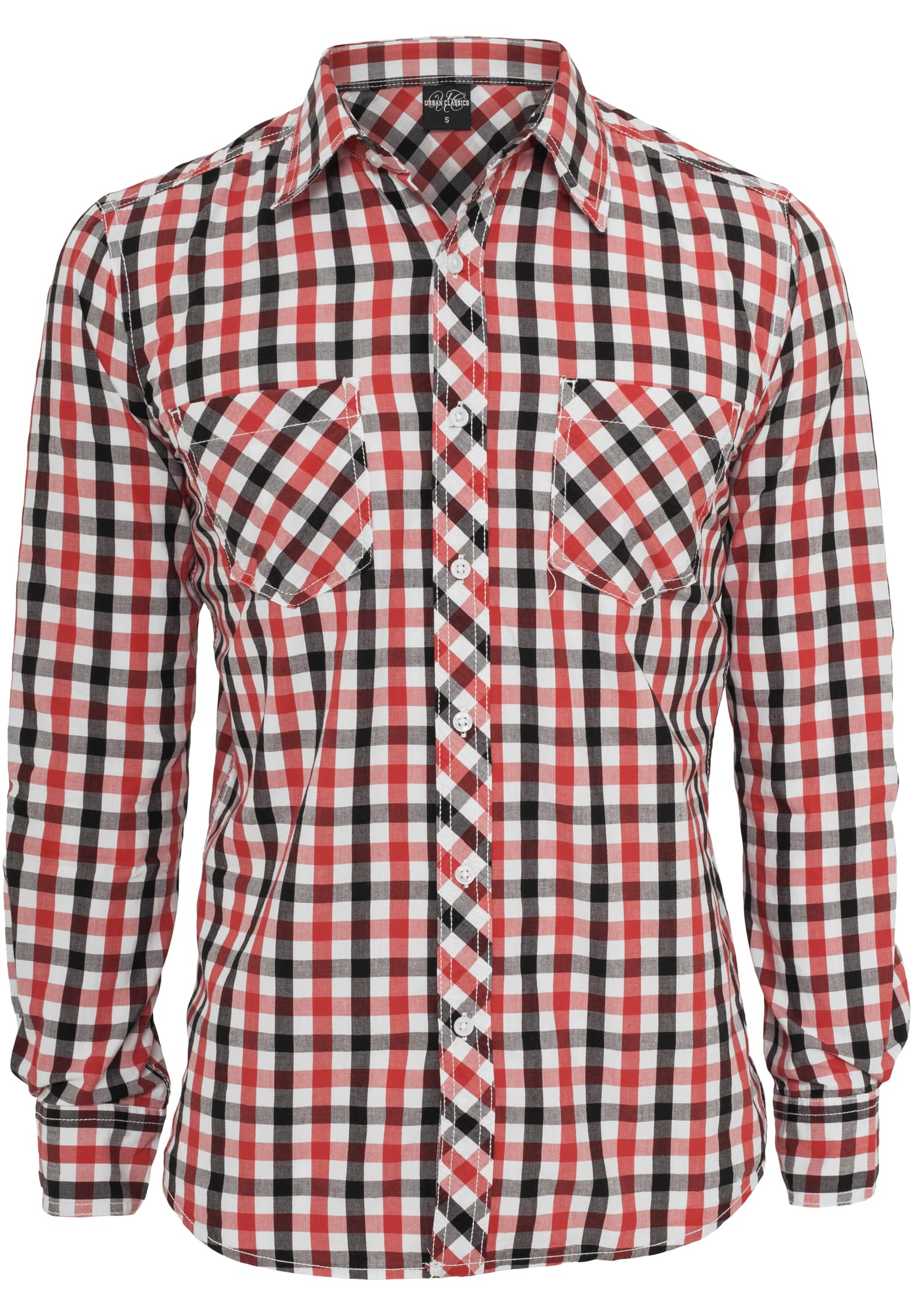 Tricolor Big Checked Shirt | blkwhtred