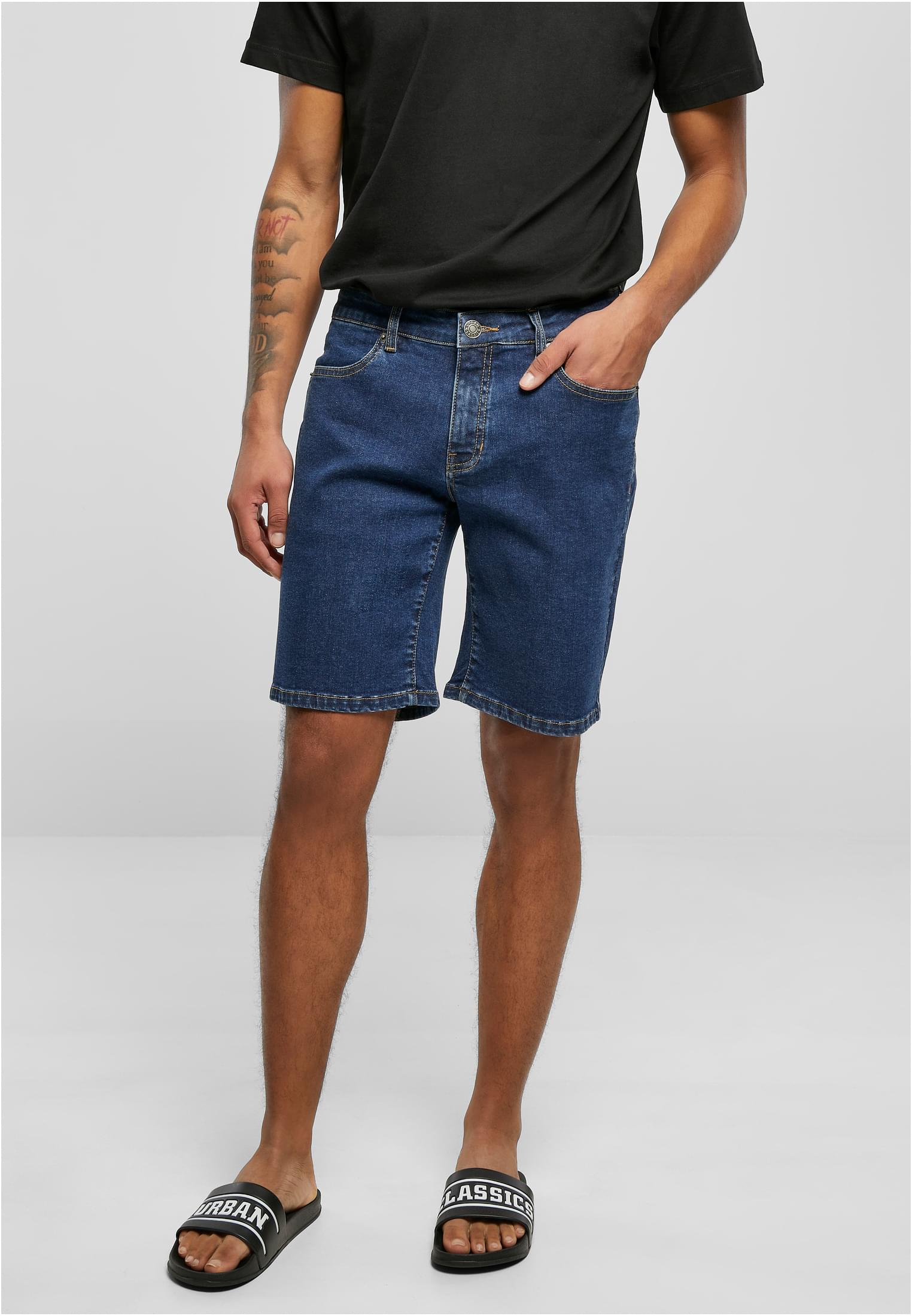 Relaxed Fit Jeans Shorts | mid indigo washed