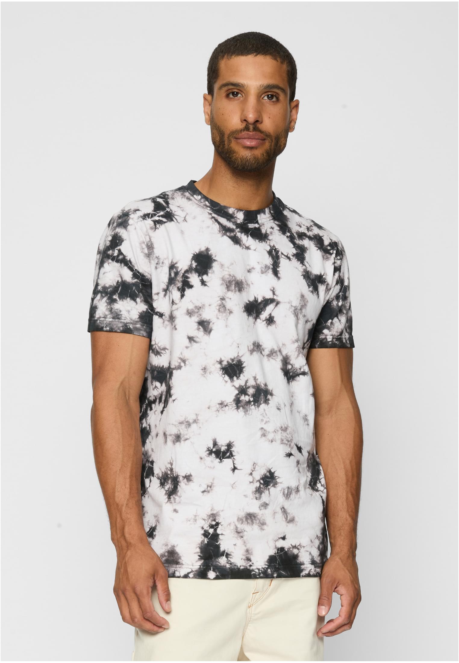 Black Tie Dye Tee | white/black