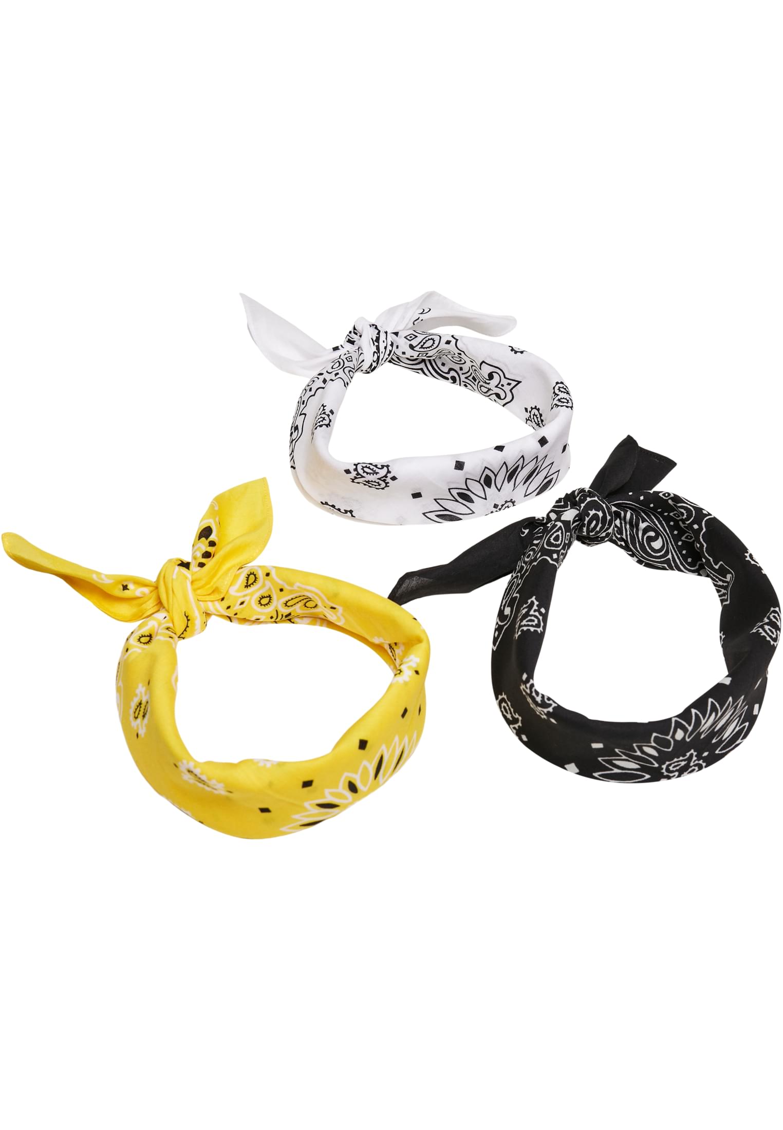 Multicolor Bandana 3-Pack | black+yellow+white