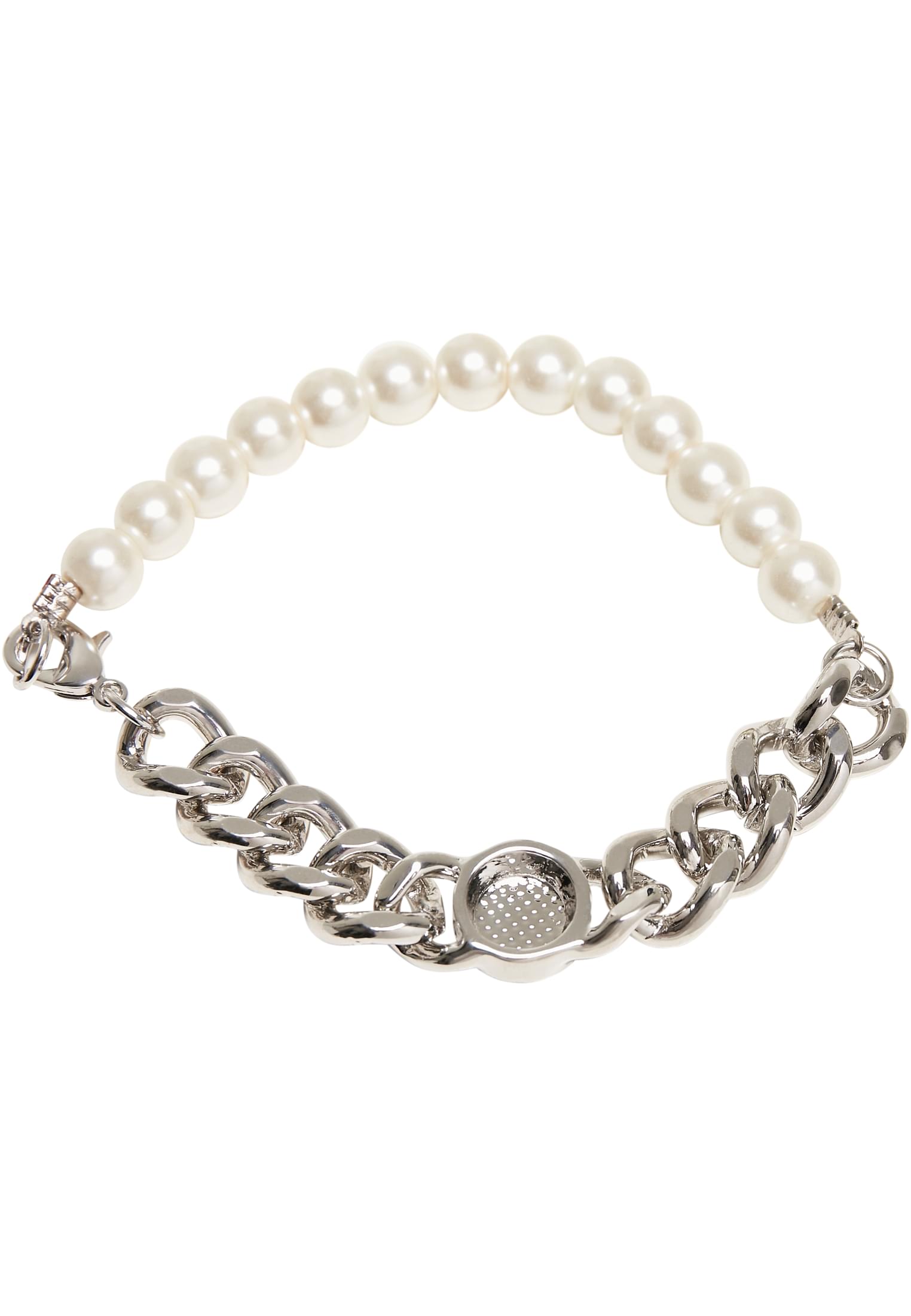 Pearl Flat Chain Bracelet | silver