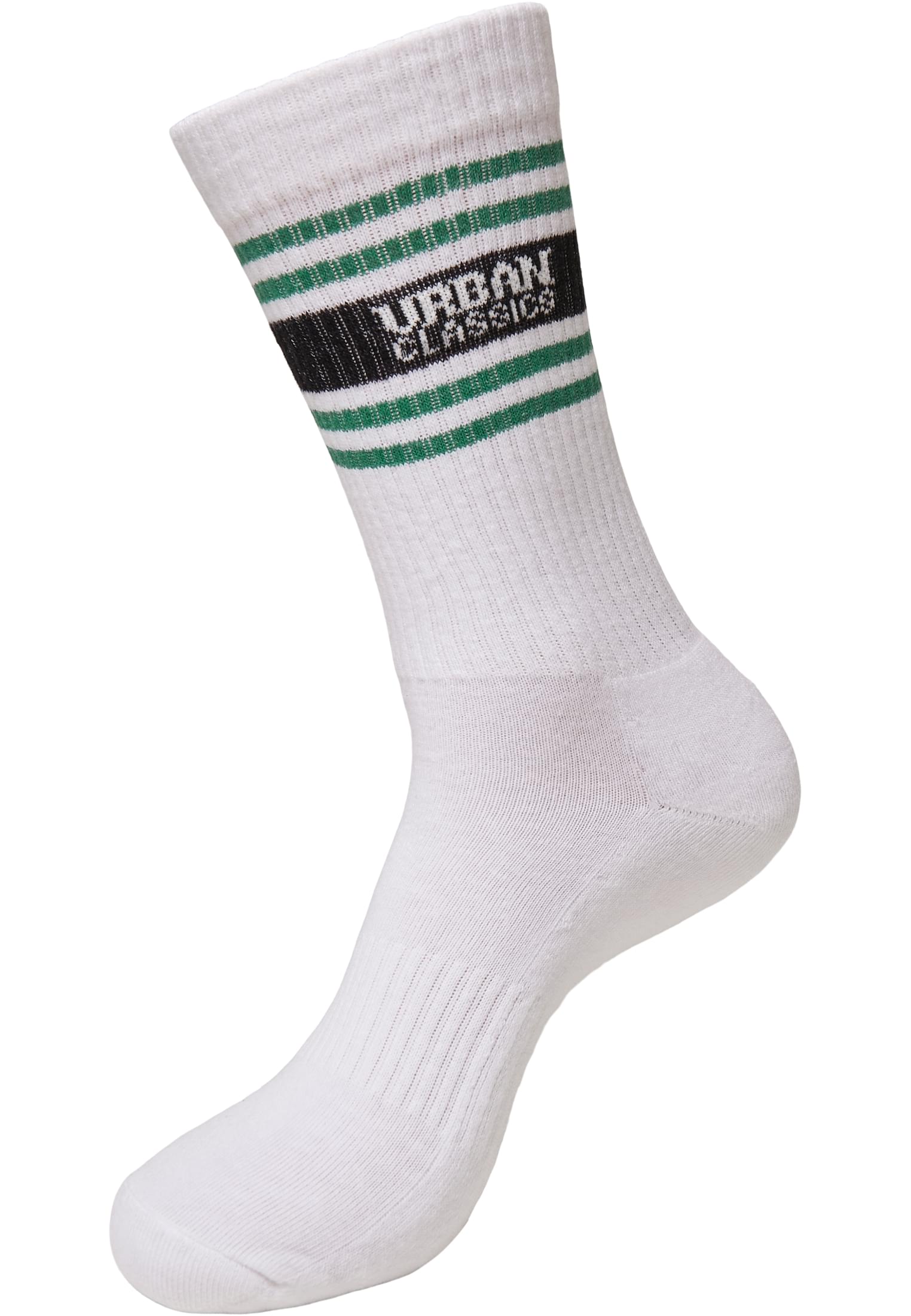 Logo Stripe Socks 4-Pack | white+blue+green+neonyellow