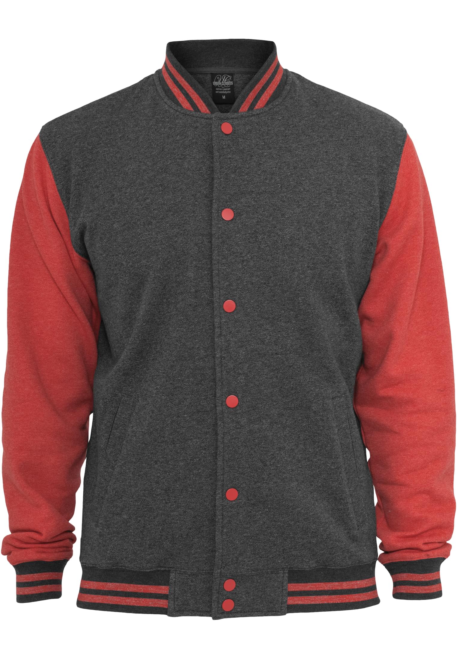 Melange College Sweatjacket | blk/red