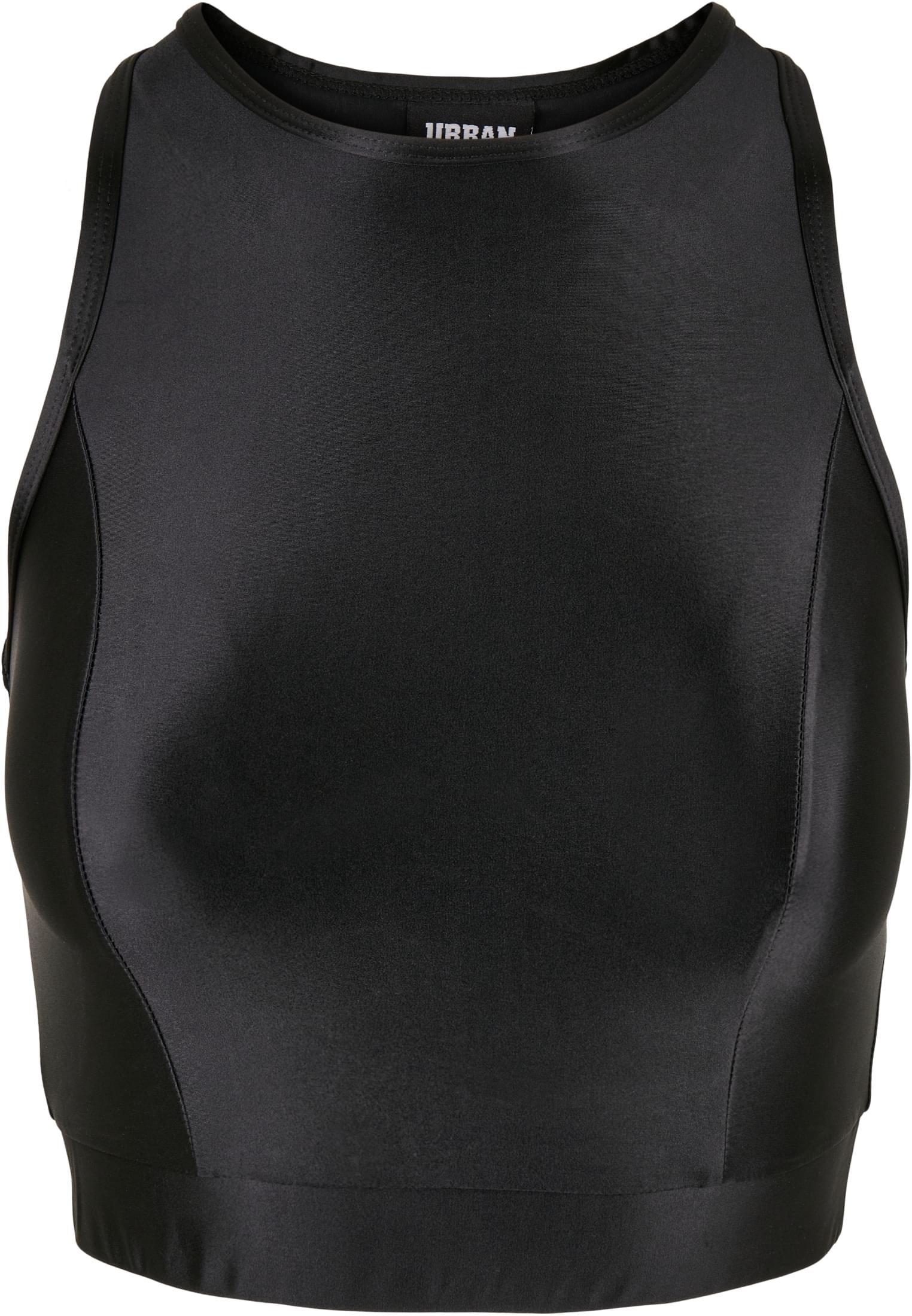 Ladies Cropped Shiny Top | black