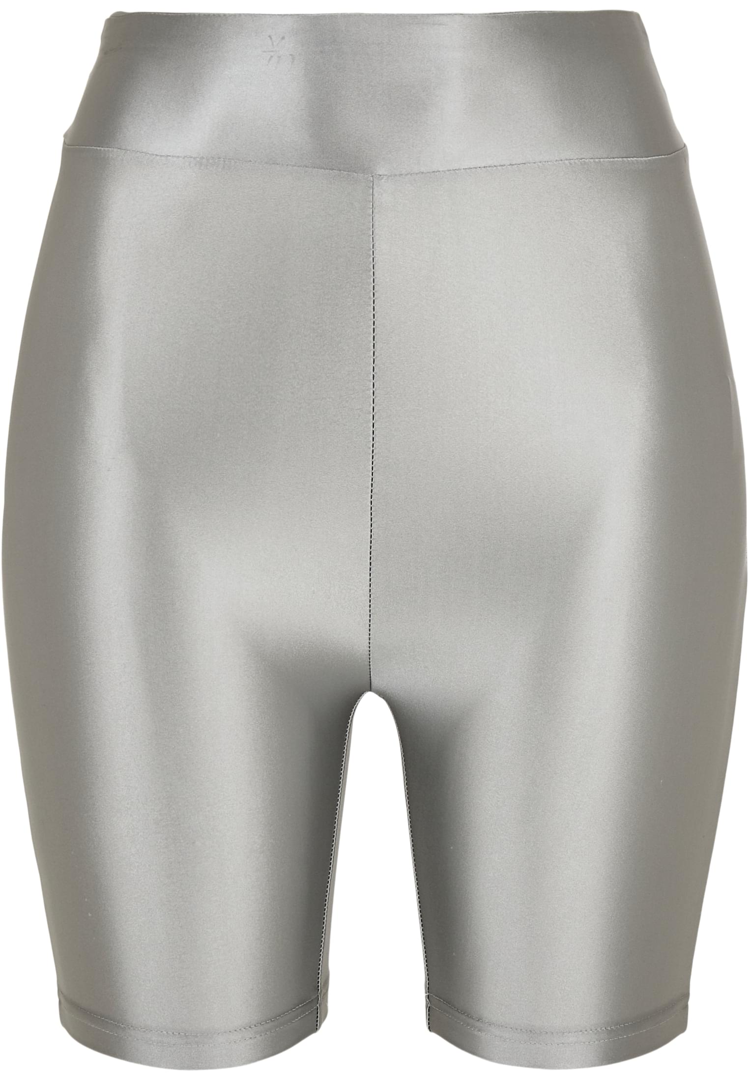 Ladies Highwaist Shiny Metallic Cycle Shorts | darksilver