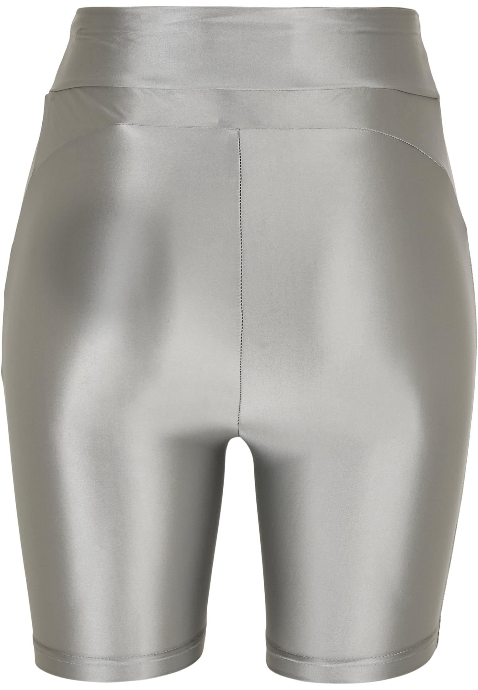 Ladies Highwaist Shiny Metallic Cycle Shorts | darksilver