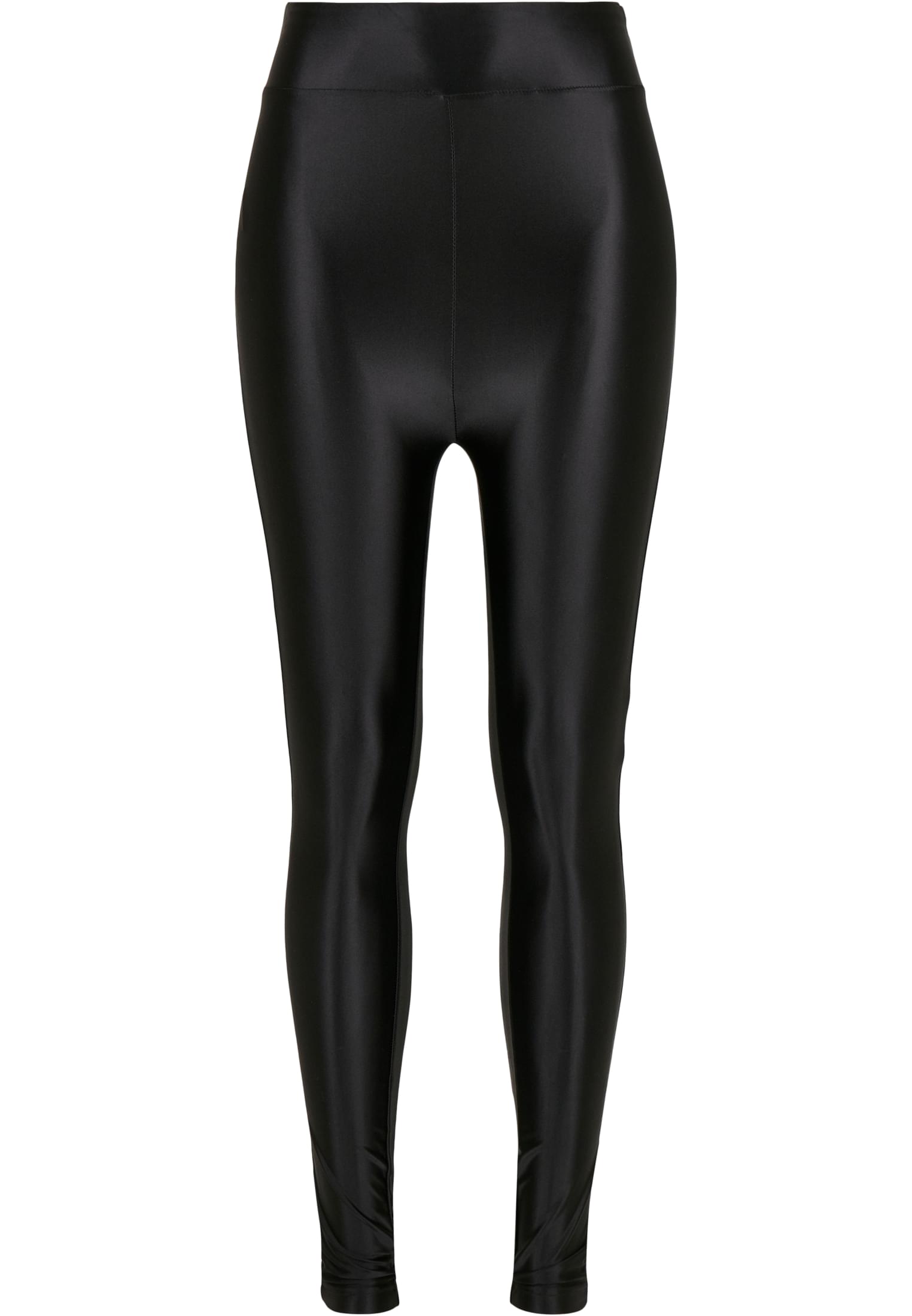 Ladies Highwaist Shiny Metallic Leggings | black