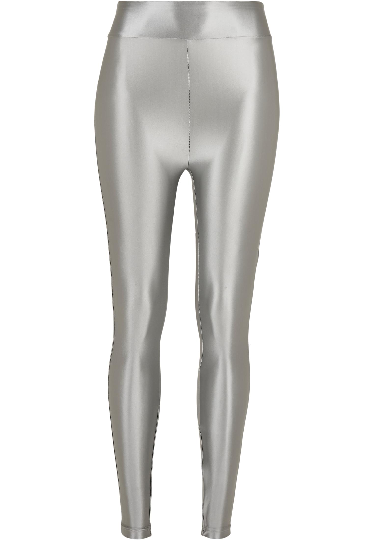 Ladies Highwaist Shiny Metallic Leggings | darksilver