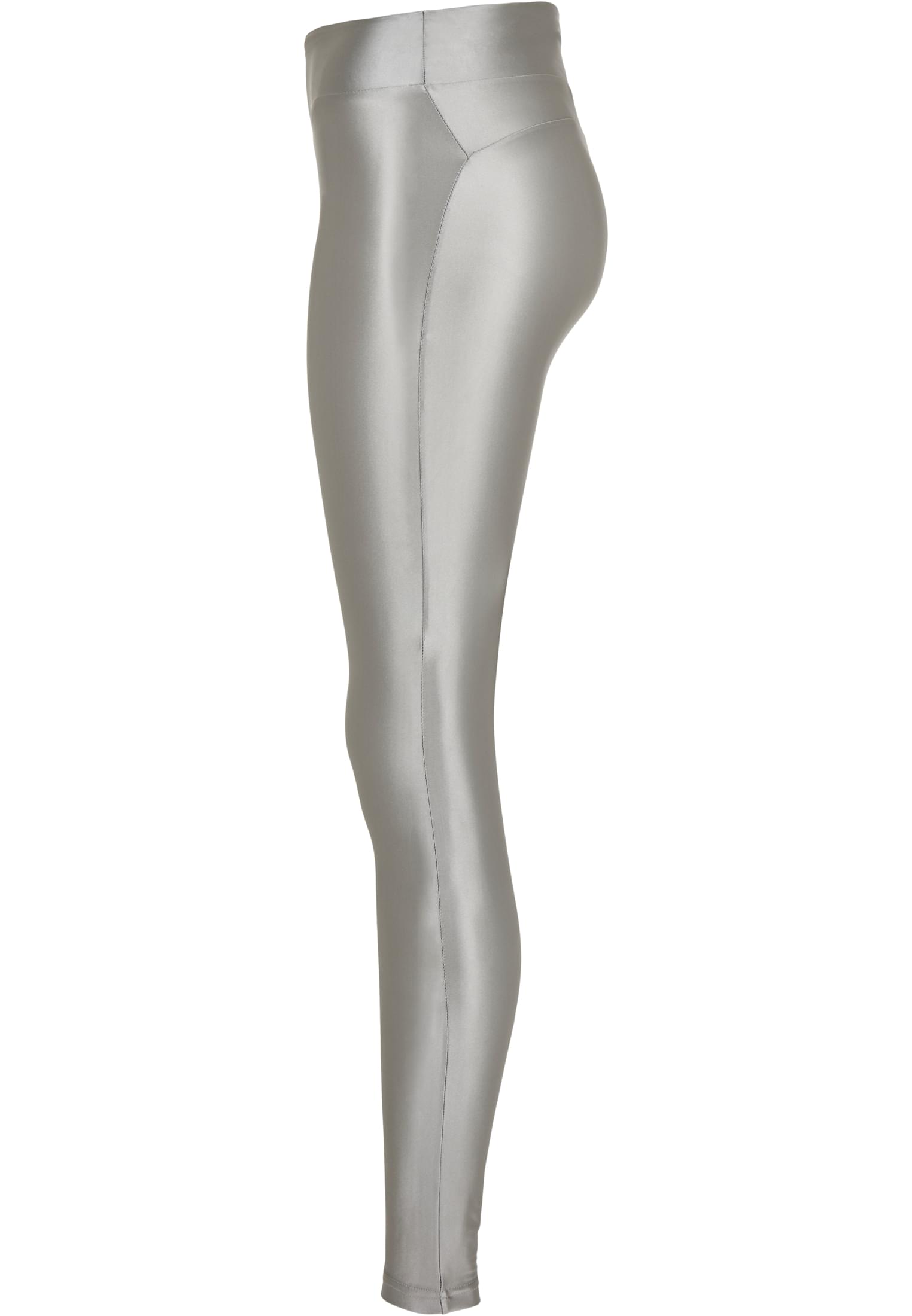 Ladies Highwaist Shiny Metallic Leggings | darksilver