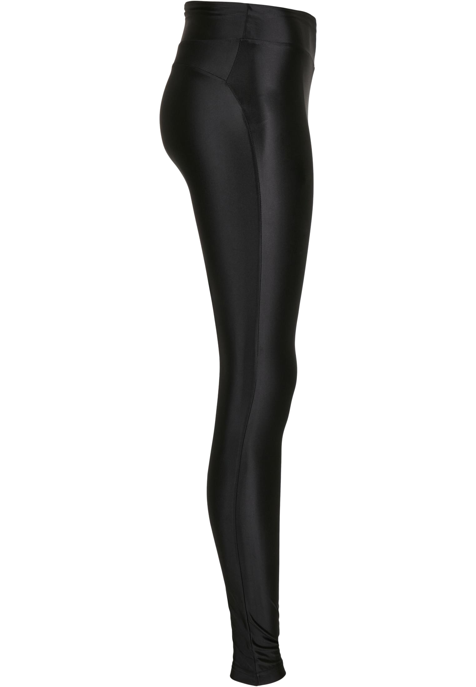 Ladies Highwaist Shiny Metallic Leggings | black