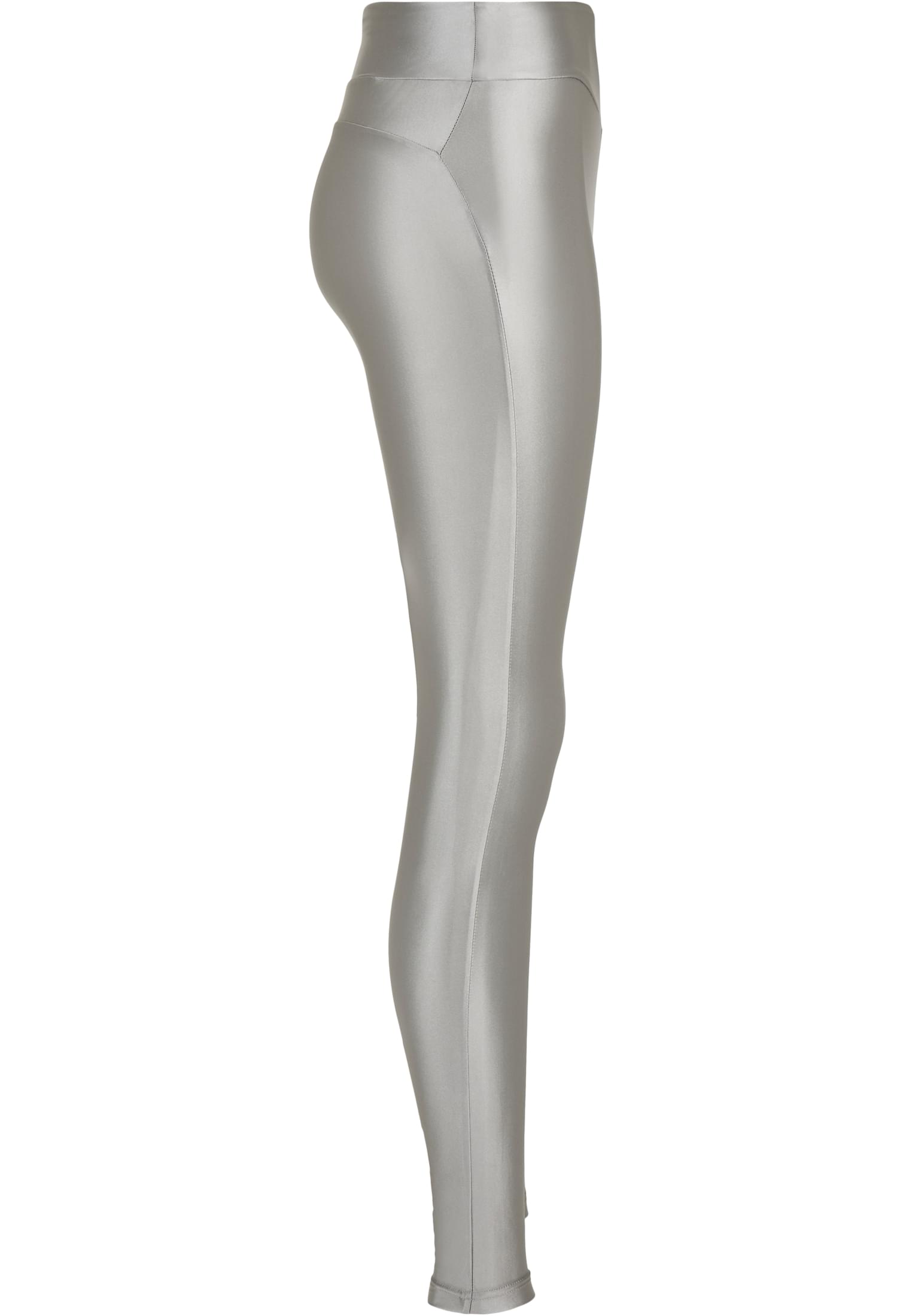 Ladies Highwaist Shiny Metallic Leggings | darksilver