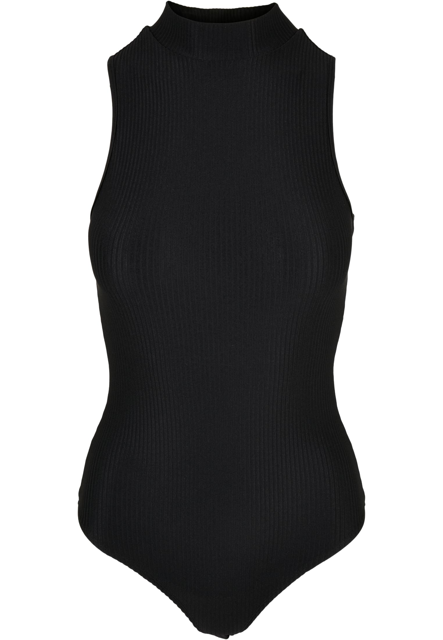 Ladies Sleeveless Rib Turtleneck Body | black