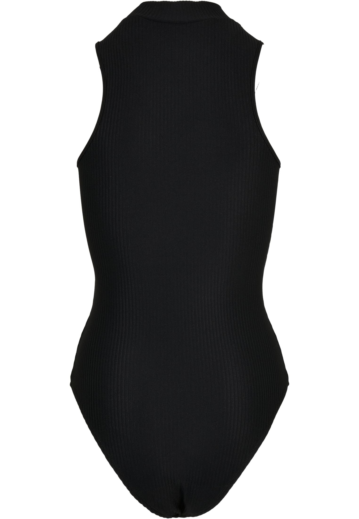 Ladies Sleeveless Rib Turtleneck Body | black