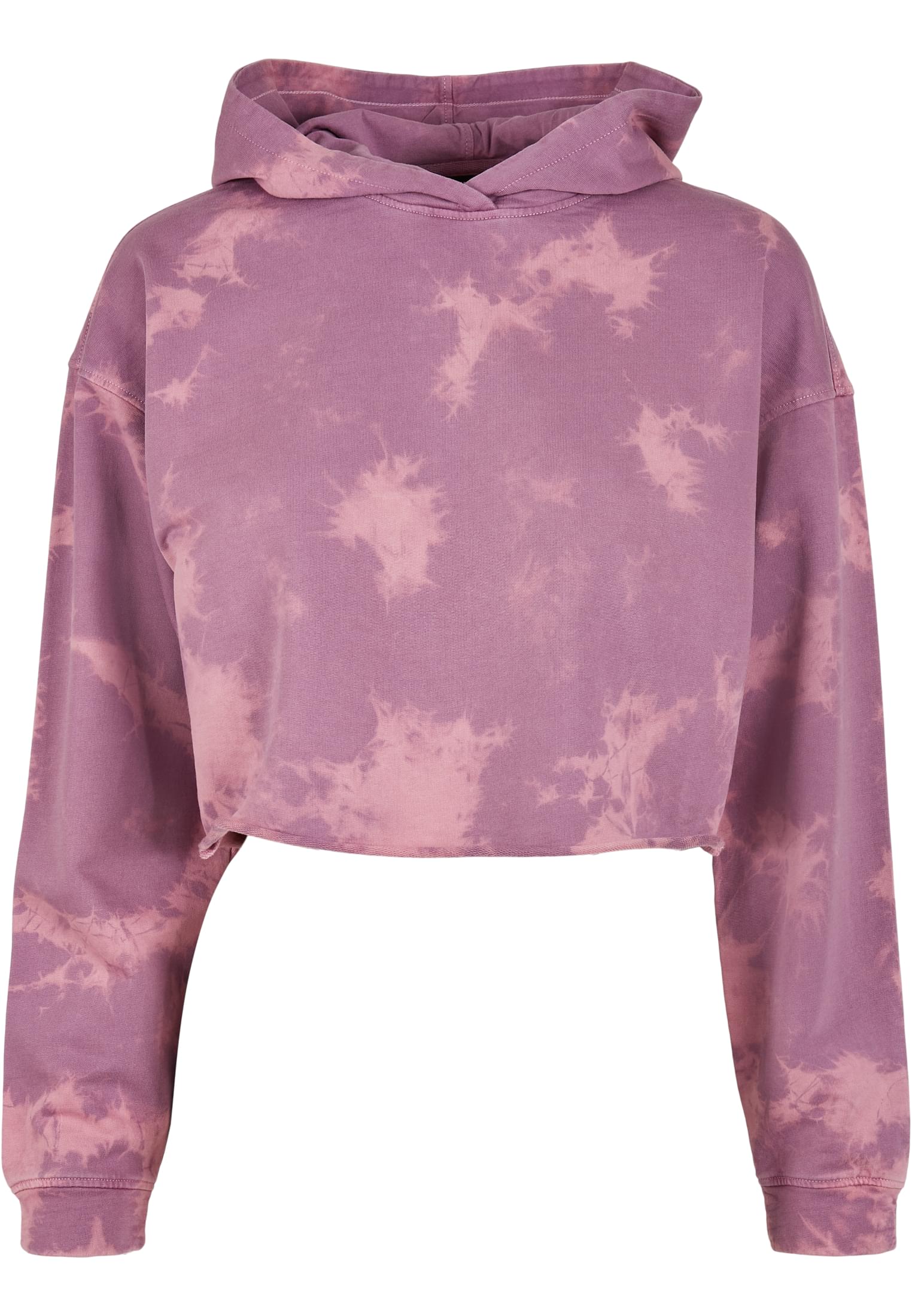 Ladies Oversized Short Bleached Hoody | duskviolet