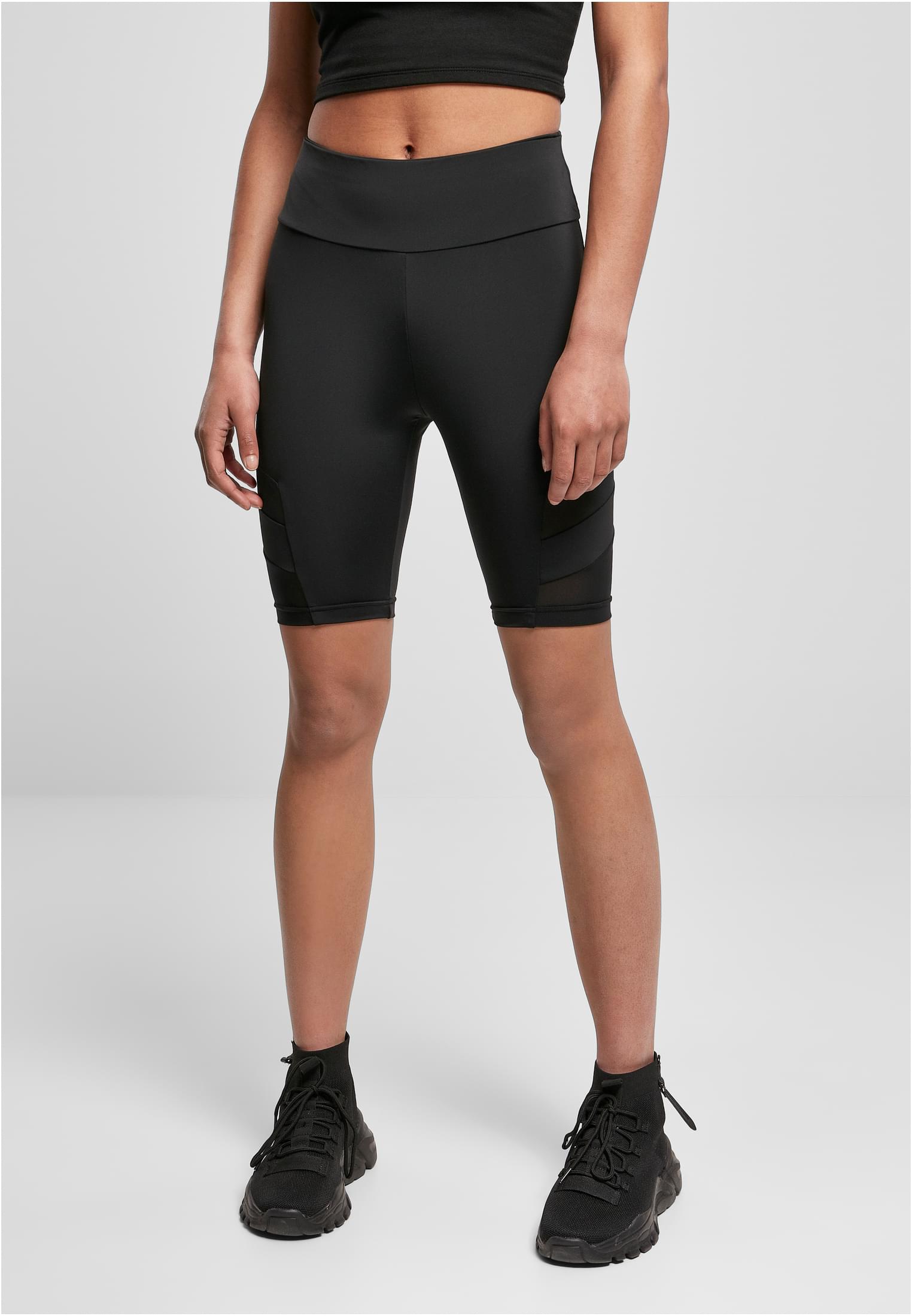 Ladies High Waist Tech Mesh Cycle Shorts | black