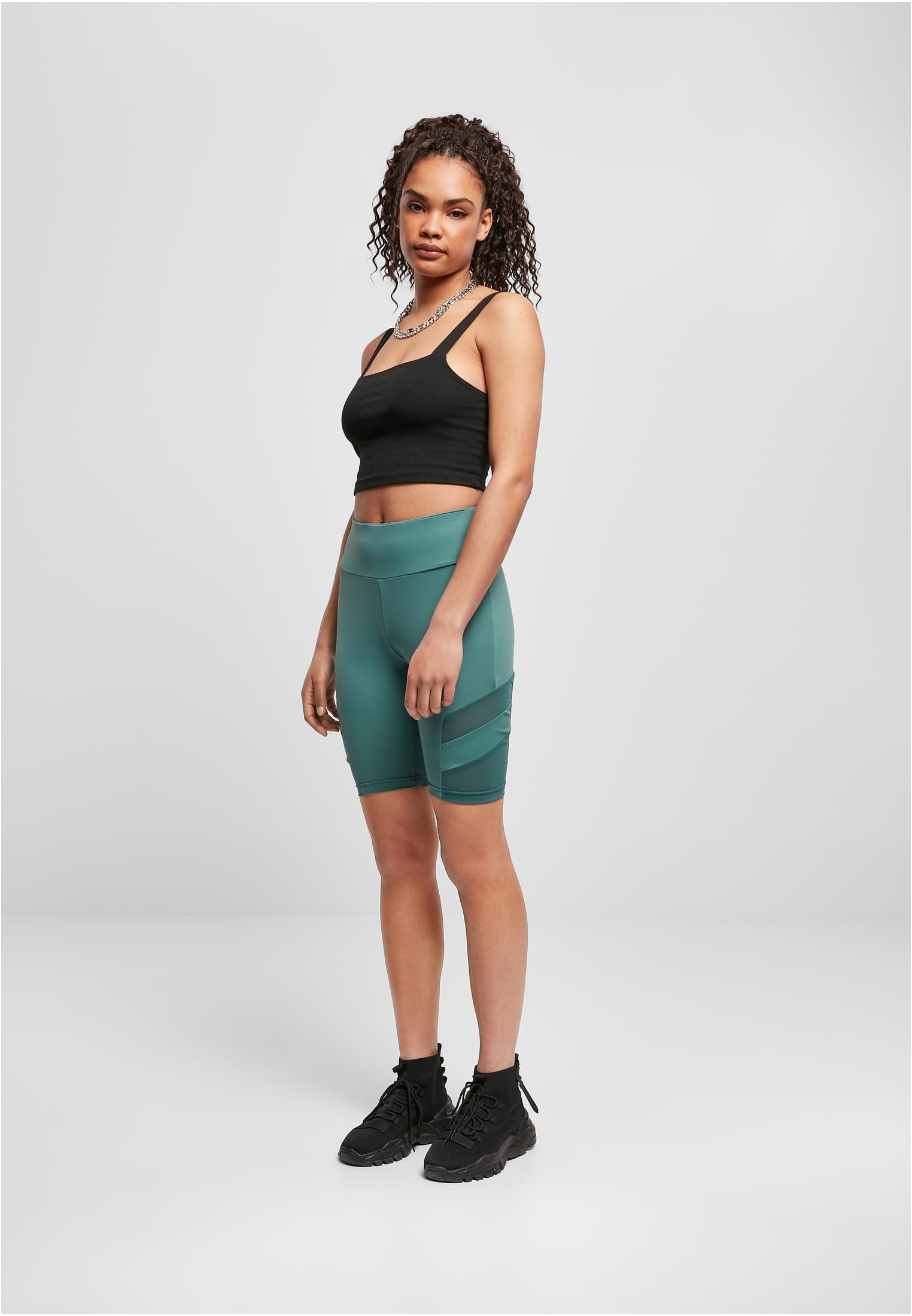 Ladies High Waist Tech Mesh Cycle Shorts | paleleaf