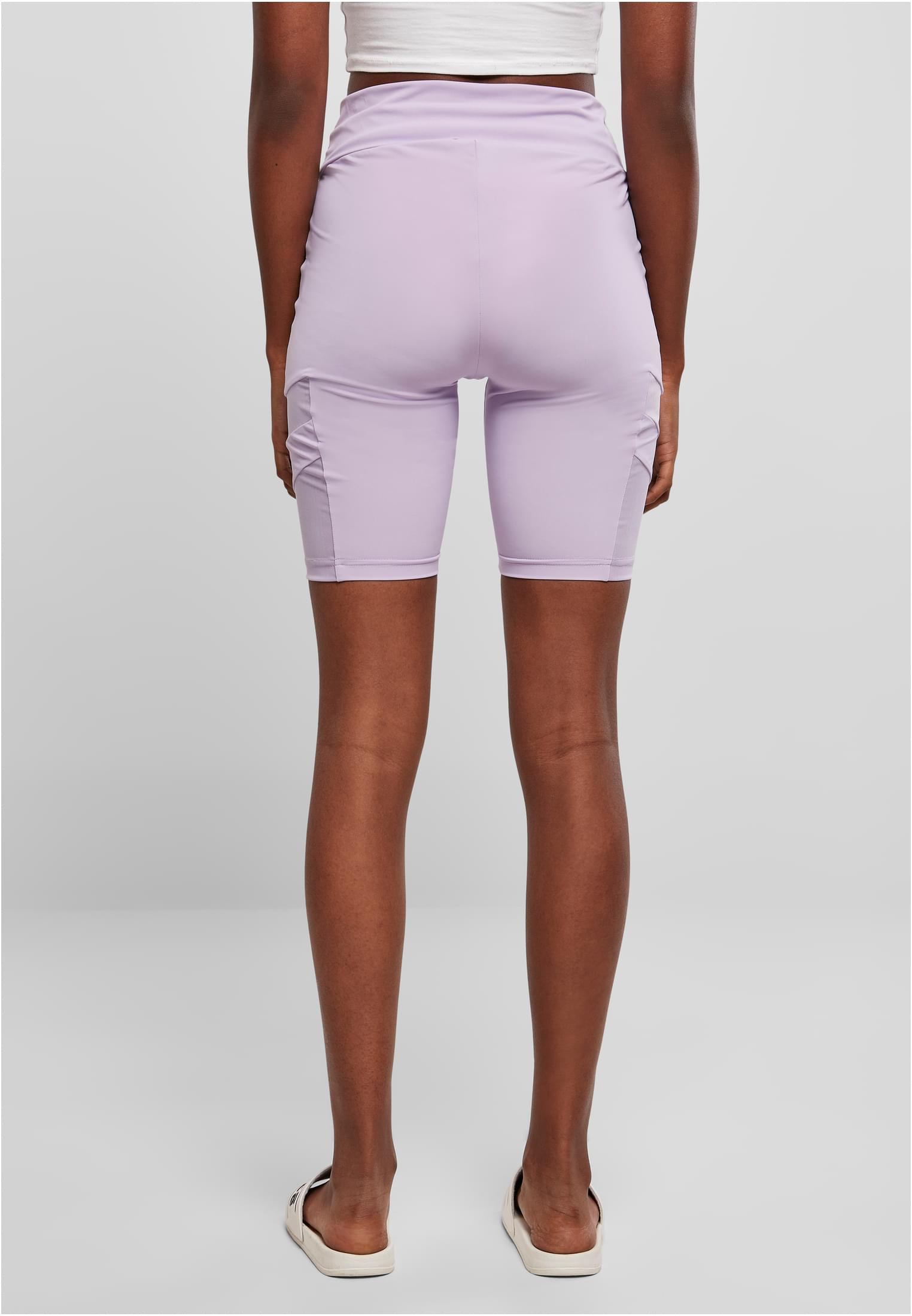 Ladies High Waist Tech Mesh Cycle Shorts | lilac