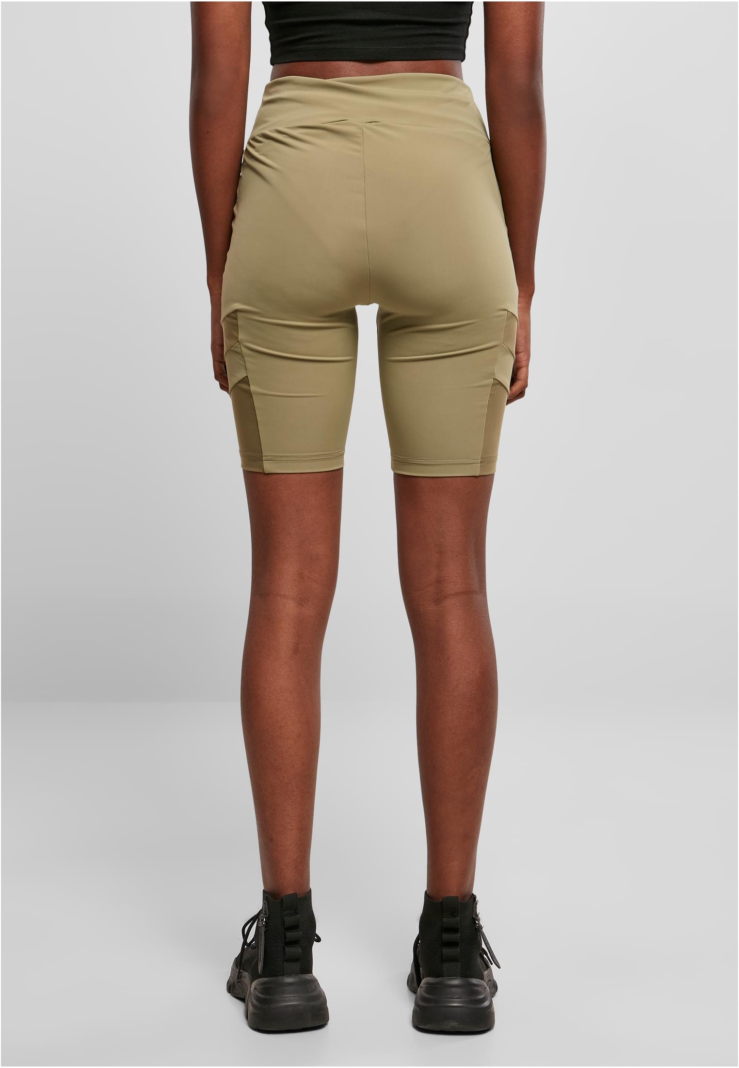 Ladies High Waist Tech Mesh Cycle Shorts | khaki