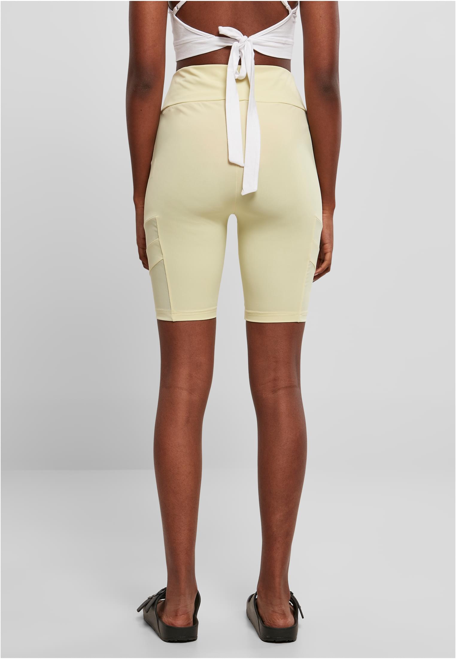 Ladies High Waist Tech Mesh Cycle Shorts | softyellow