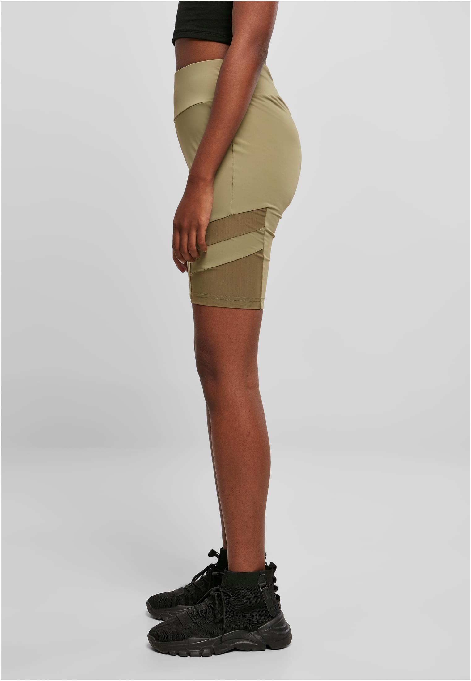 Ladies High Waist Tech Mesh Cycle Shorts | khaki