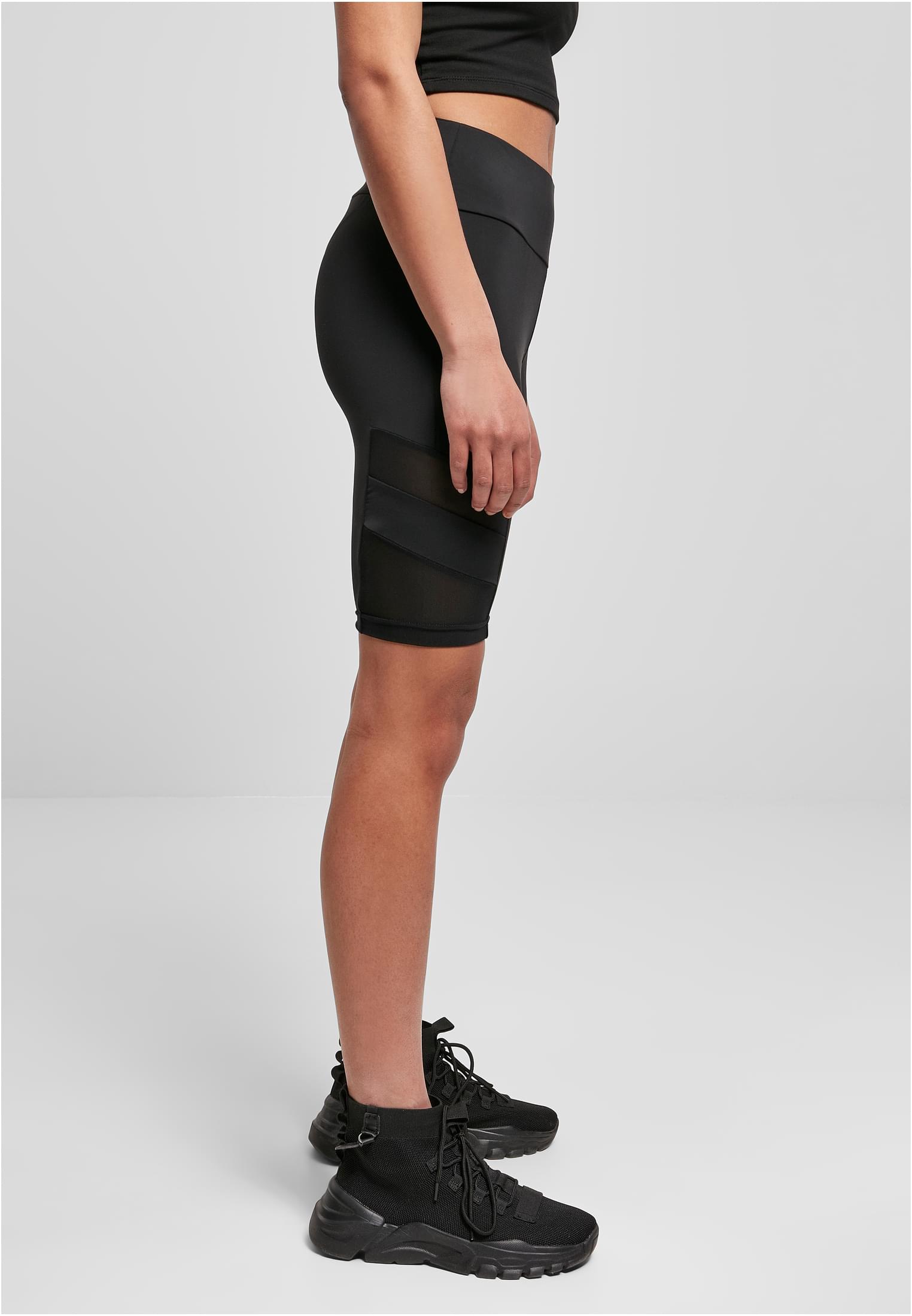 Ladies High Waist Tech Mesh Cycle Shorts | black