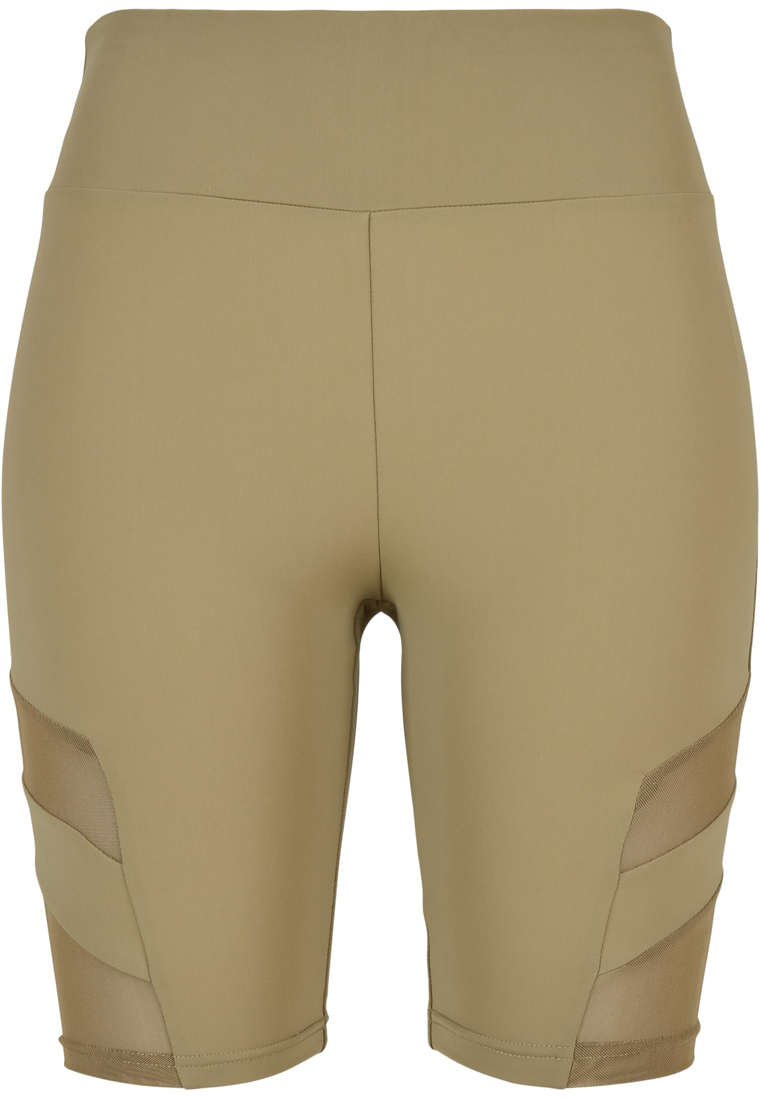 Ladies High Waist Tech Mesh Cycle Shorts | khaki