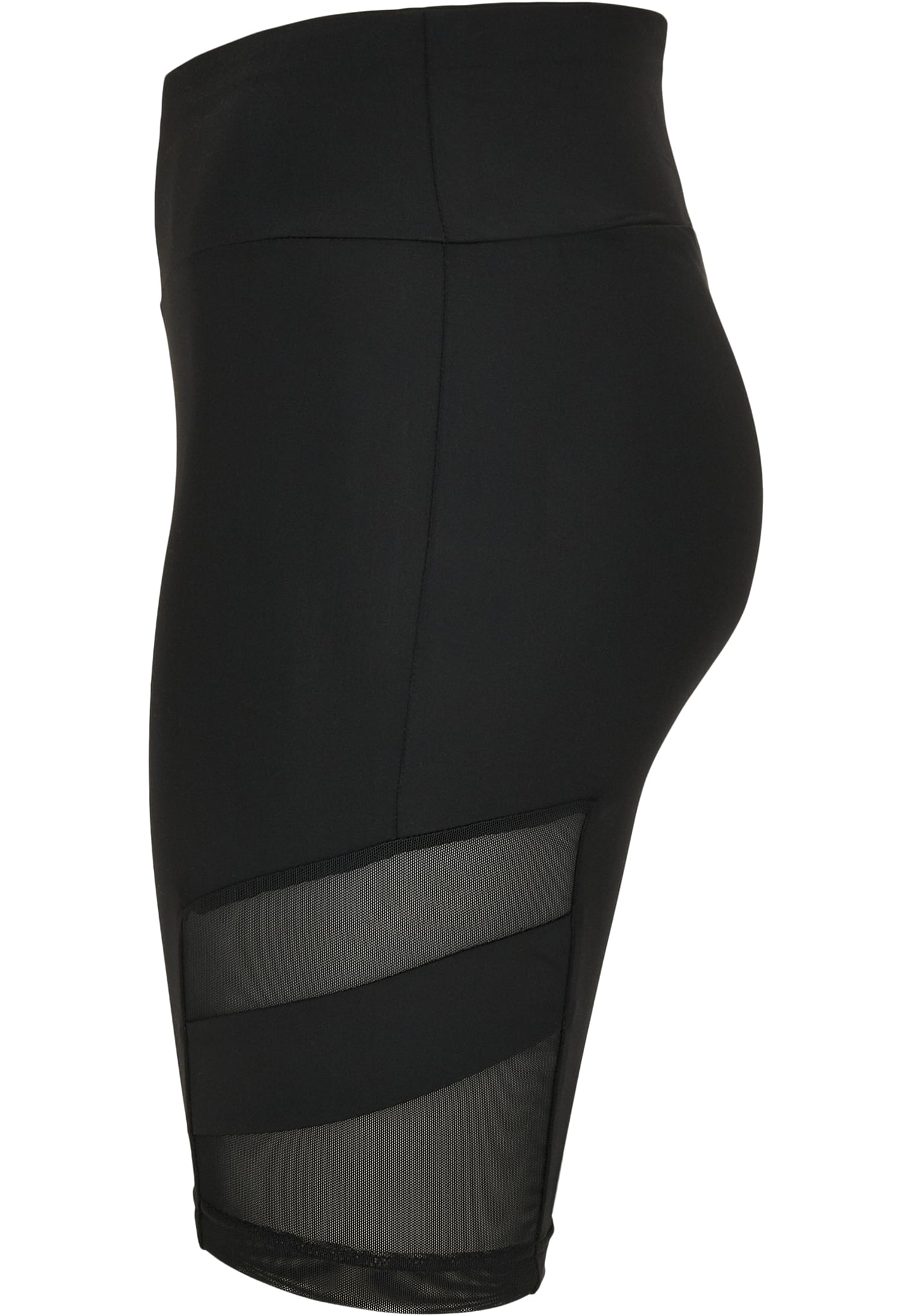 Ladies High Waist Tech Mesh Cycle Shorts | black